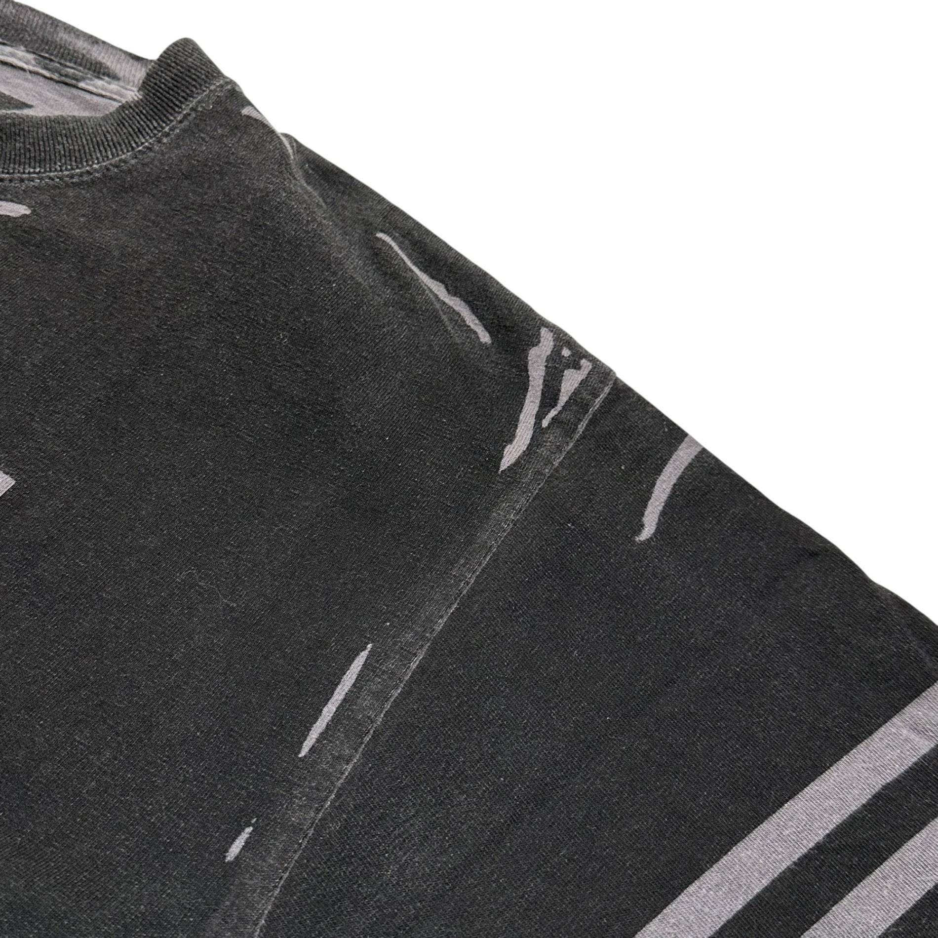 GOODENOUGH(グッドイナフ) Hand-printed print-on-rubber gram (g) print football T-shirt 手刷り プリント オン ラバー グラムｇ プリント フットボール Tシャツ 表記消(M程度) ブラック×グレー GOODENOUGH UK