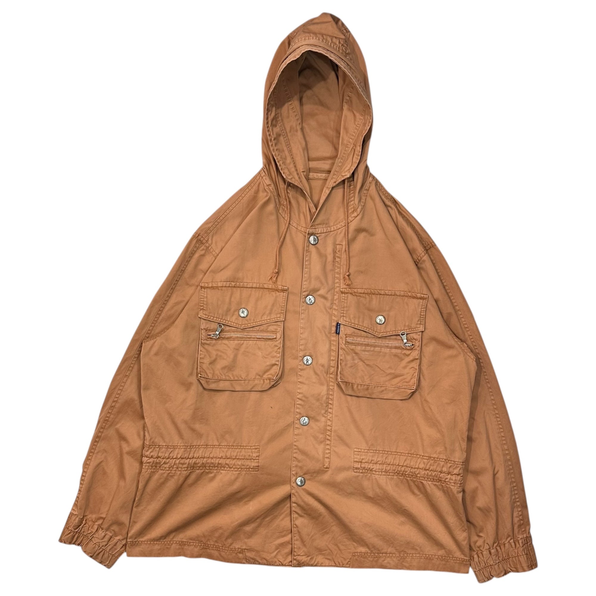 HAKKA HOMME(ハッカオム) 90's Multi-Pocket Hooded Jacket 90年代 マルチポケット フーデッド ジャケット XL程度 オレンジ