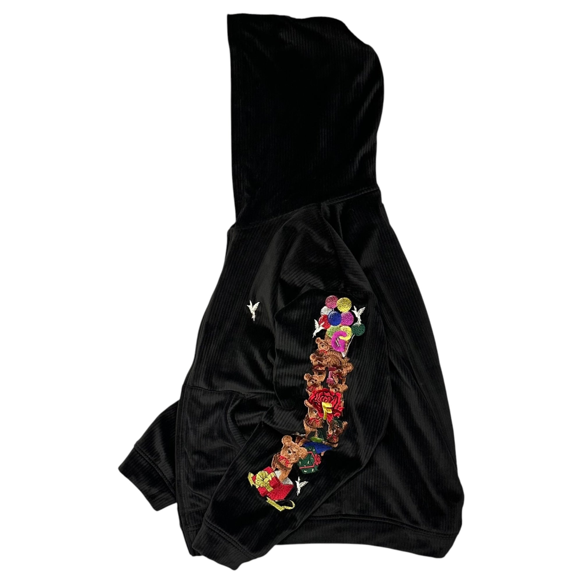 doublet(ダブレット) 2021SS CHAOS EMBROIDERY COMFY HOODIE カオス 刺繍 ジップアップ パーカー 21SS24BL118 M ブラック