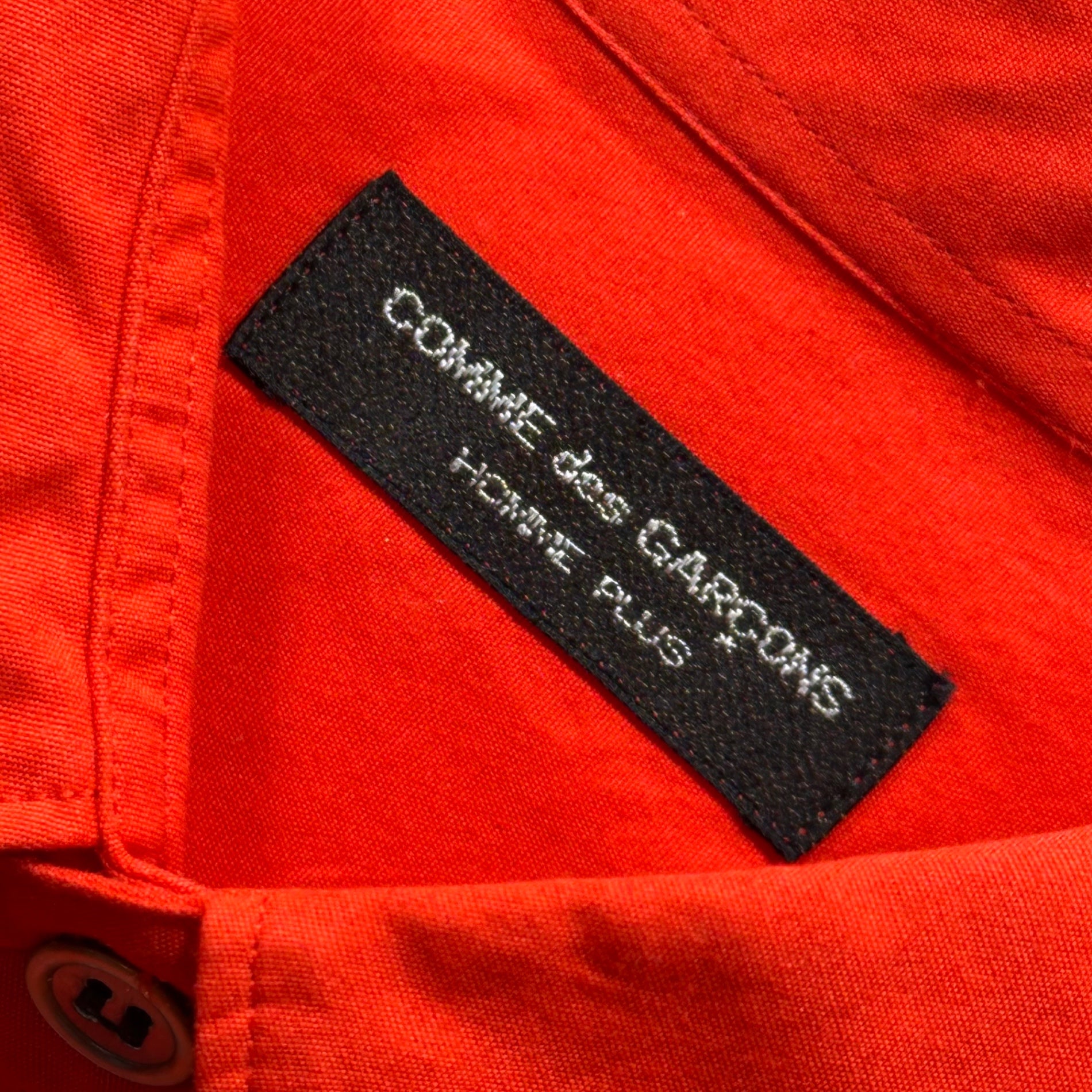 COMME des GARCONS HOMME PLUS(コムデギャルソンオムプリュス) 91SS Triple-Button L/S Cotton Shirt 3連 ボタン 長袖 コットン シャツ PB-110300 FREE レッド AD1990 稀少アイテム