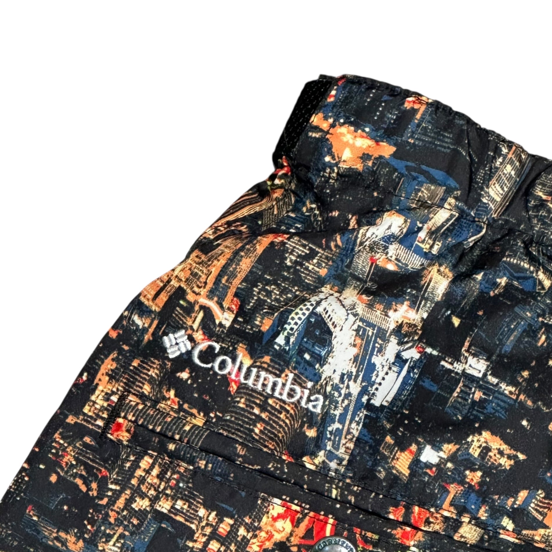 Columbia×Kinetics(コロンビア×キネティクス) 16SS ”Night Scene” Pliny Peak Jacket ＆ Pliny Peak Short プリニーピークジャケット プリニーピークショーツ PM3681 M ブラック×マルチ マウンテンパーカー ショーツ 夜景 セットアップ 上下