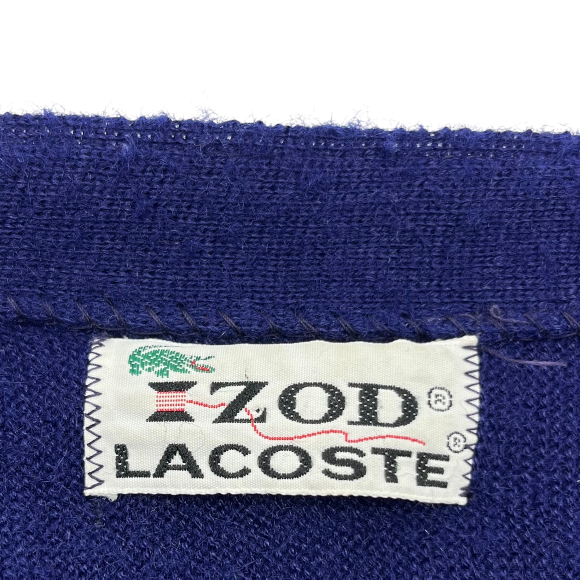 LACOSTE(ラコステ) 80's IZOD vintage knit cardigan ヴィンテージ ニット カーディガン XL ブルー 80年代～