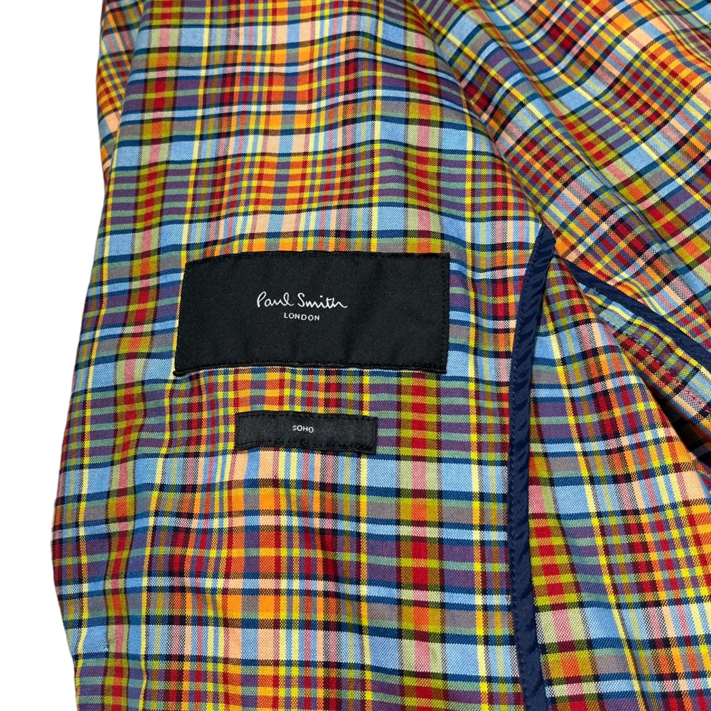 PAUL SMITH LONDON(ポールスミス ロンドン) 15SS plaid encon jacket チェック柄 アンコン ジャケット  テーラード PL-IS-74542 L レッド×ブルー