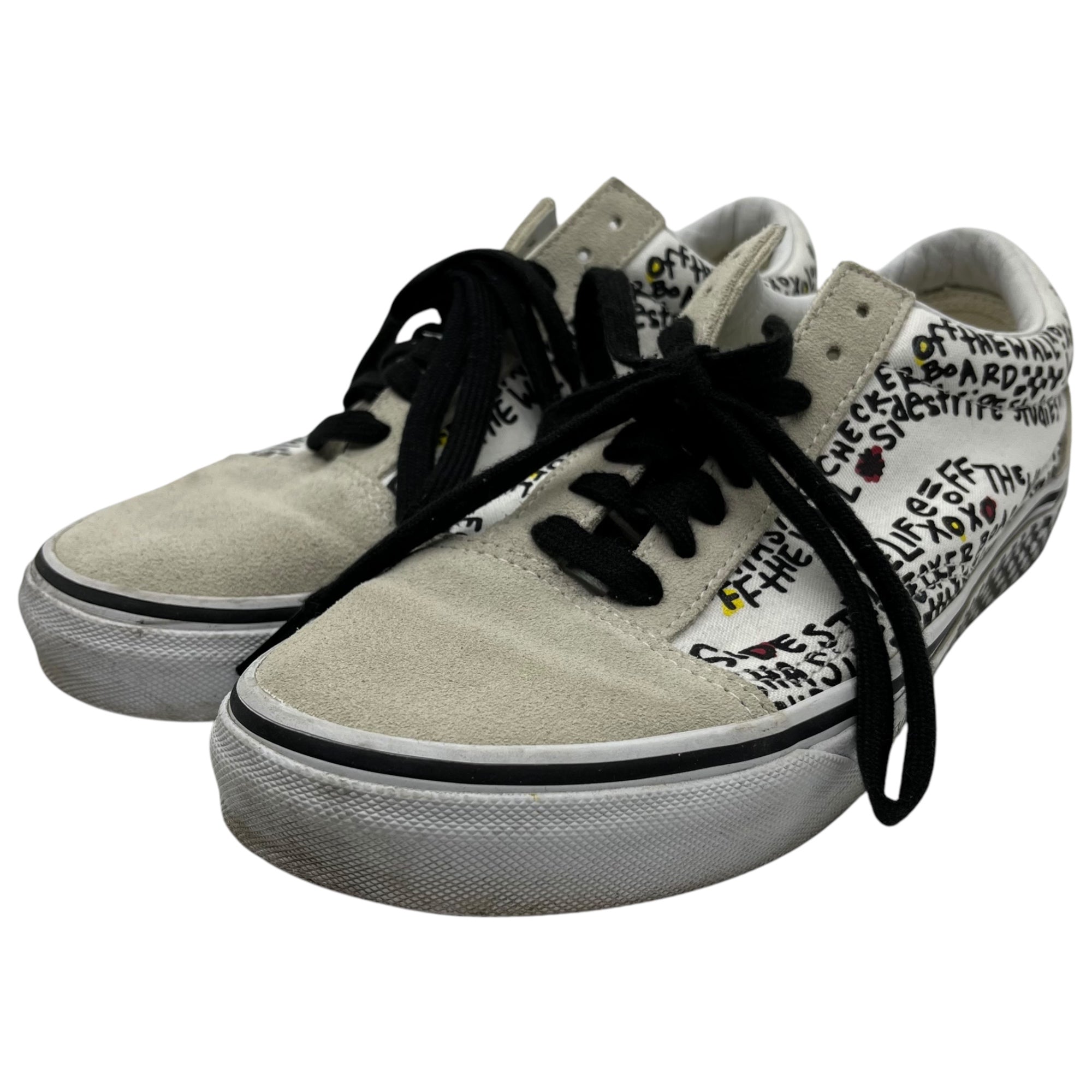 VANS(バンズ) OLD SKOOL DIY オールドスクール スニーカー 総柄 VN0A38G1U7B 26.0cm ホワイト×ブラック