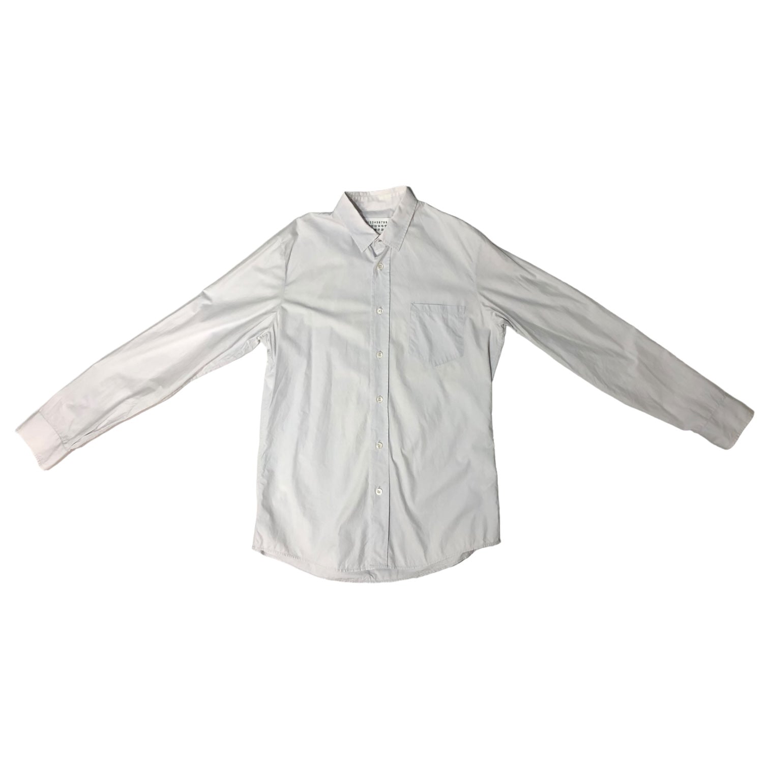 MAISON MARGIELA(メゾンマルジェラ) 12SS Punching processing regular collar  shirt/パンチング加工レギュラーカラーシャツ S30DL0215 44(S程度) ライトグレー