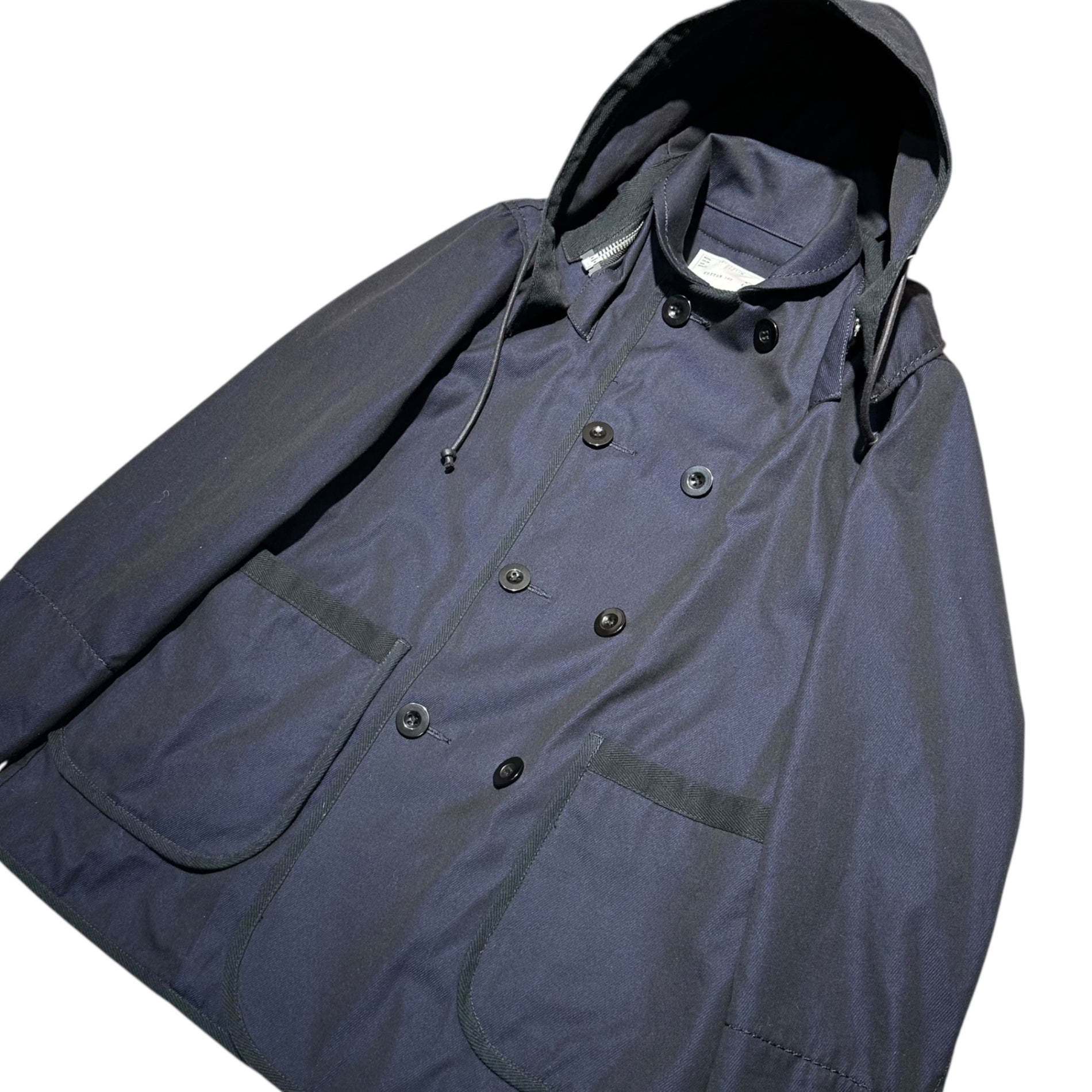 sacai(サカイ) 16AW Cotton Calze Euro Military Wear Sampling Hooded Jacket コットンカルゼ ユーロミリタリー サンプリング フーデッド ジャケット 16-00960M 1(S程度) ネイビー