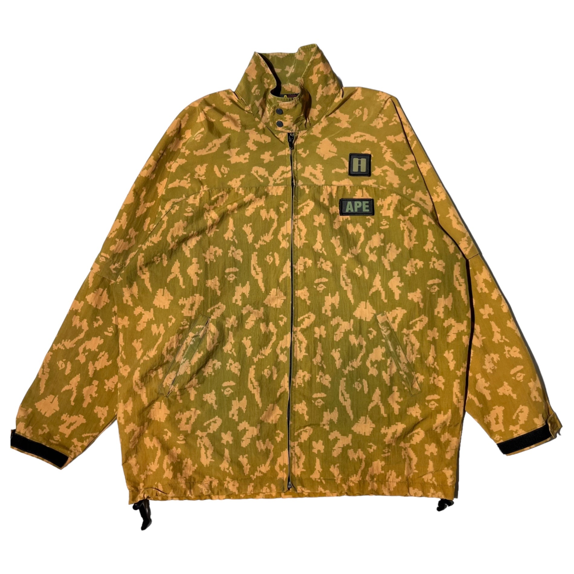 A BATHING APE(アベイシングエイプ) 00's 2WAY digital camo nylon jacket デジタル カモ ナイロン  ジャケット L カーキ Y2K