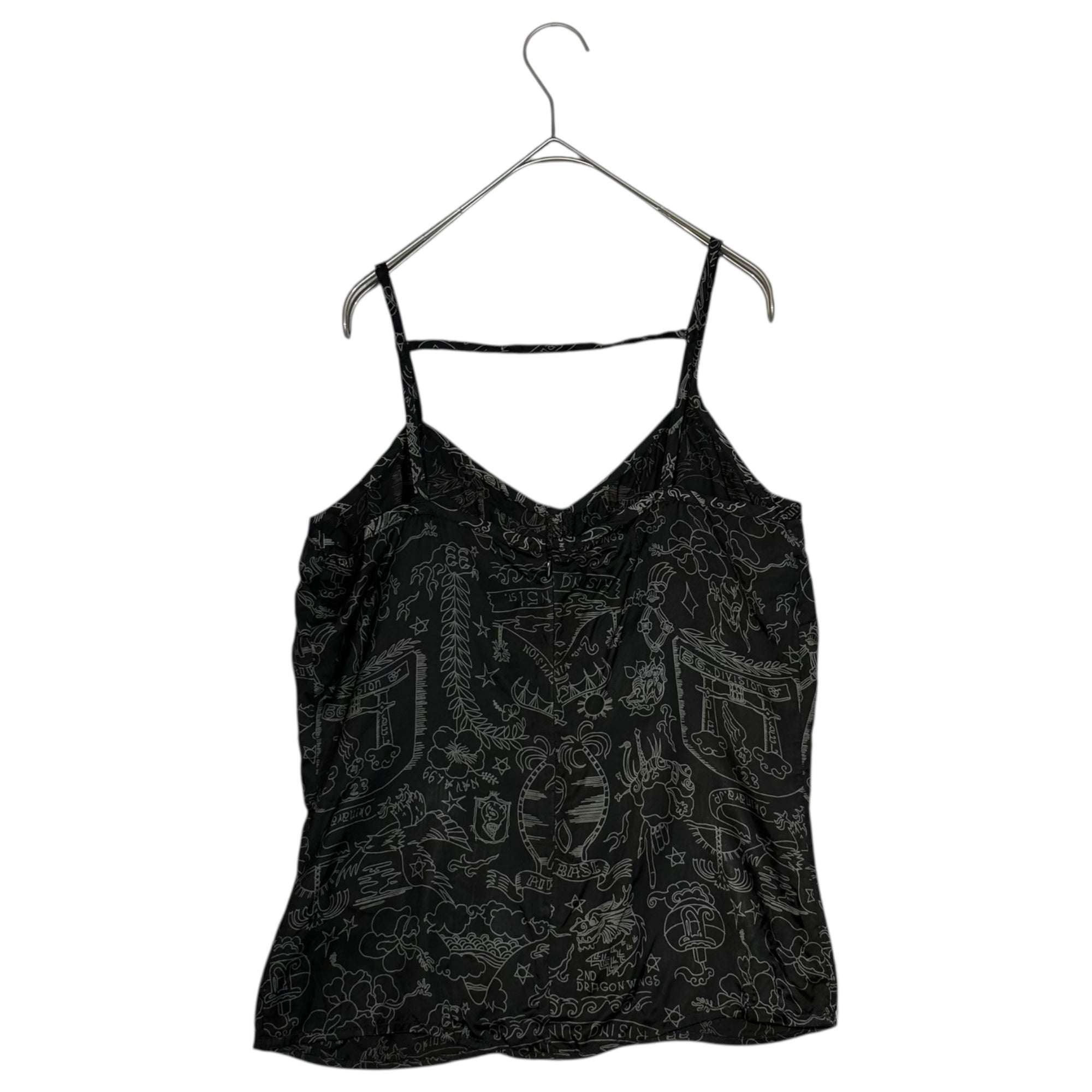 DIESEL(ディーゼル) 00's All-over Rayon Camisole Top 00年代 総柄 レーヨン キャミソール トップ 00A17500BFA S ブラック×ホワイト