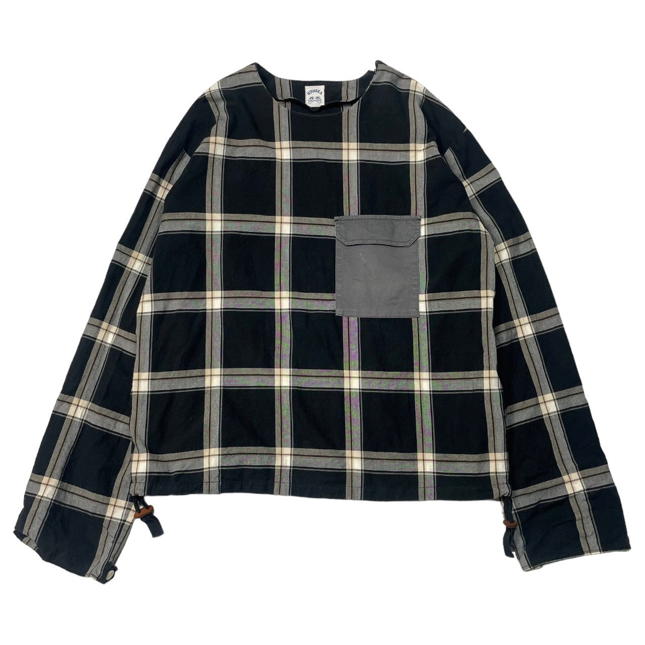 SUNSEA(サンシー) 17SS pullover check shirt プルオーバー チェック ...