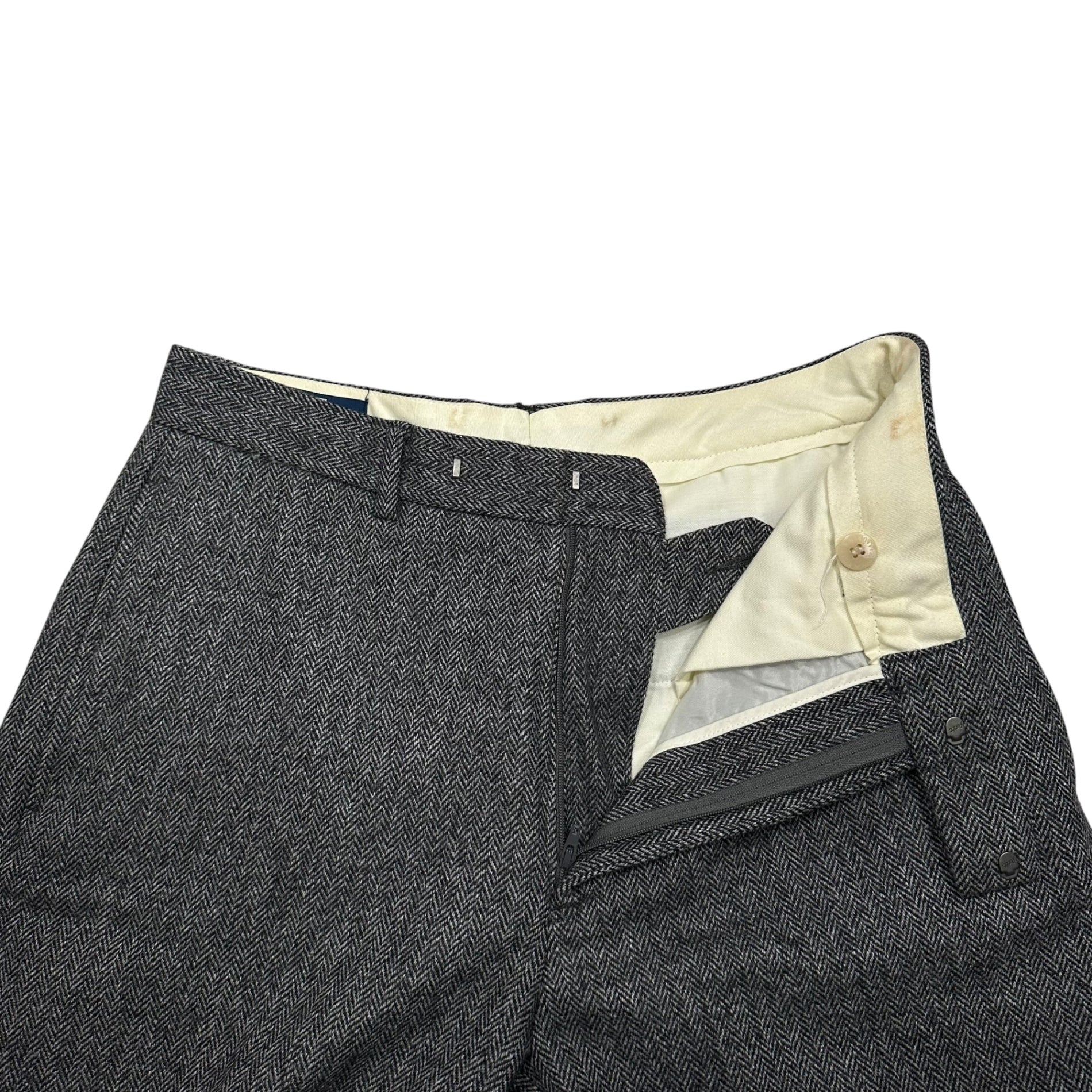 POLO RALPH LAUREN(ポロラルフローレン) 1990's Herringbone Tweed Trousers ヘリンボーン ツイード トラウザー 31/32 グレー 90年代 ヴィンテージ