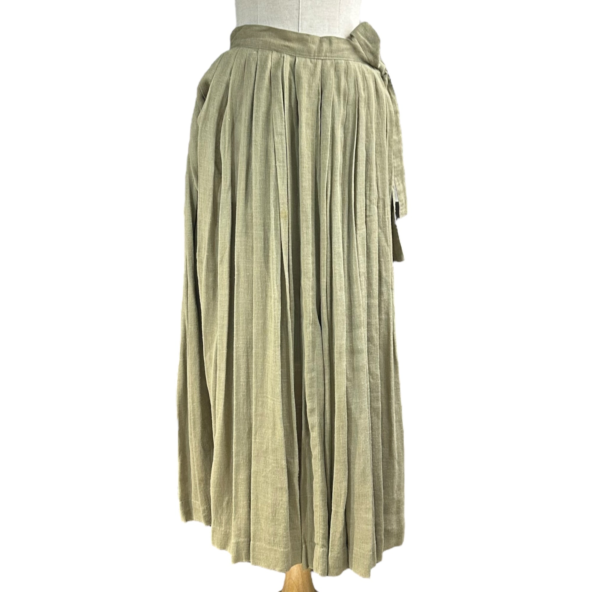 ISSEY MIYAKE(イッセイミヤケ) 70's Vintage Pleated Long Wrap Skirt 70年代 ヴィンテージ プリーツ 巻き スカート JL52039 9号(M~L程度) ベージュ 初期 筆タグ