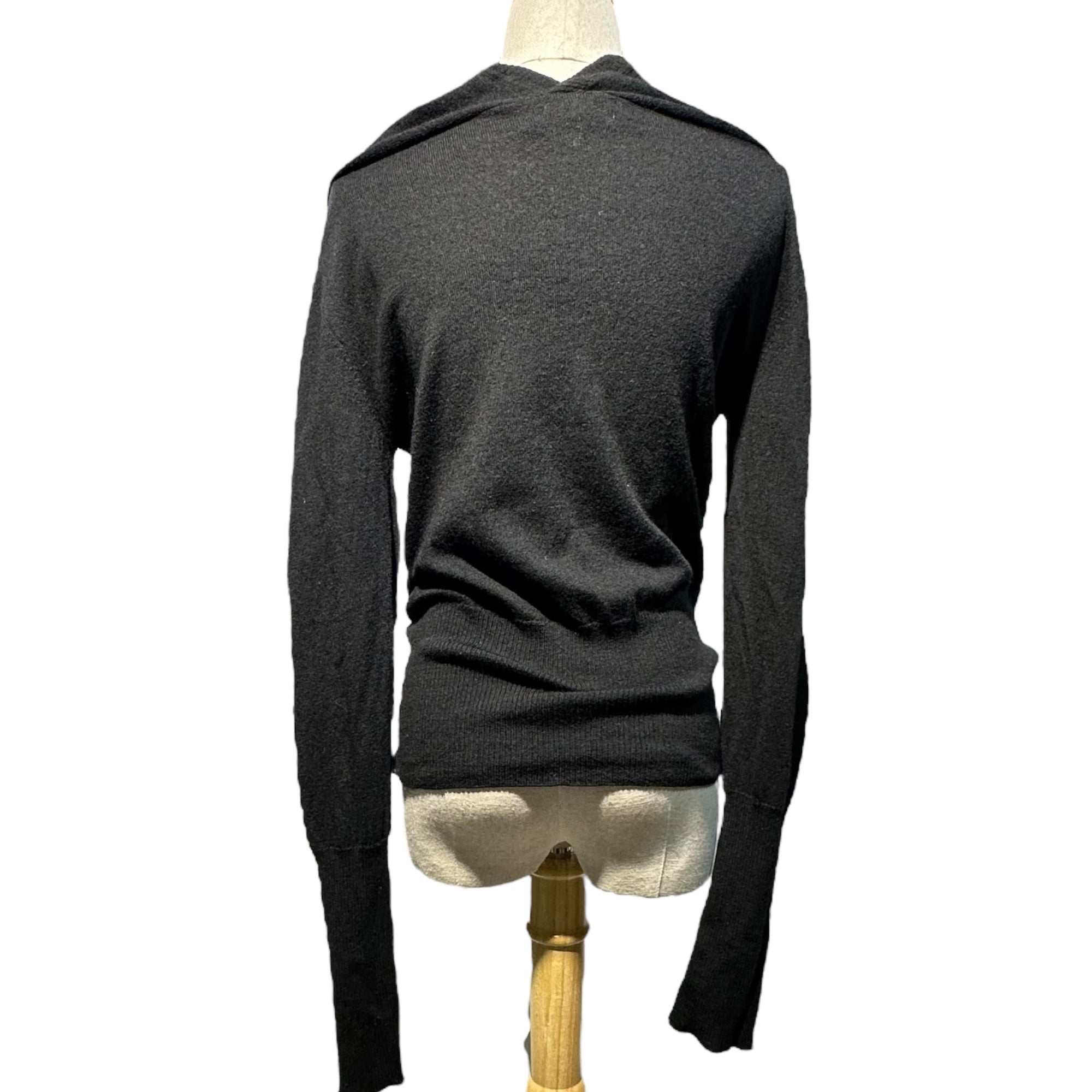 Vivienne Westwood(ヴィヴィアンウエストウッド) Orb Logo Print Wool Distorted Knit オーブ ロゴ プリント ウール 変形 ニット 12-04-192010 UNISEX SM ブラック ロング リブ