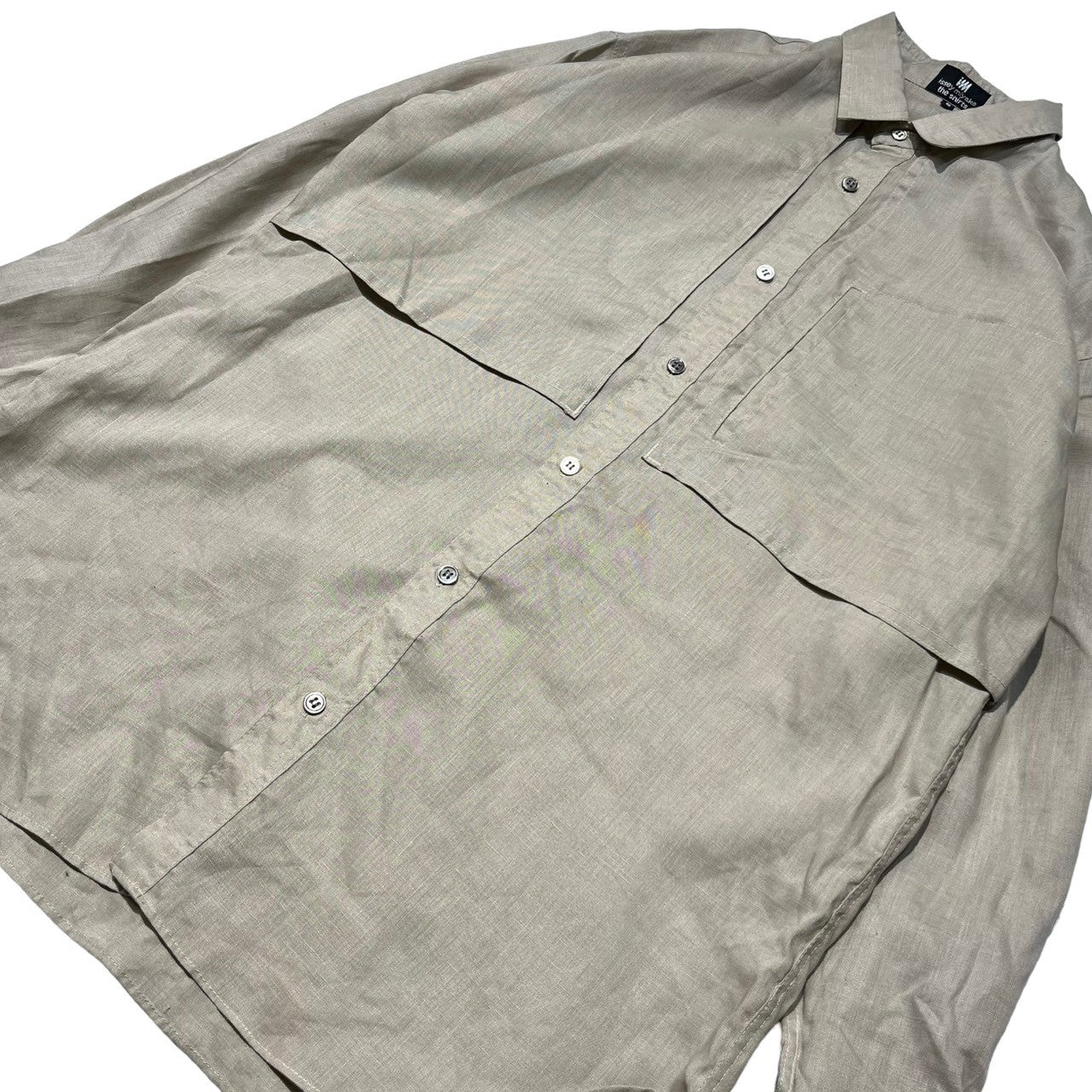 ISSEY MIYAKE(イッセイミヤケ) 80's ~ 90's  linen trench shirt リネン トレンチ シャツ ハミルトン社製 I67507-B S ベージュ 90年代 ヴィンテージ アーカイブ デッドストック