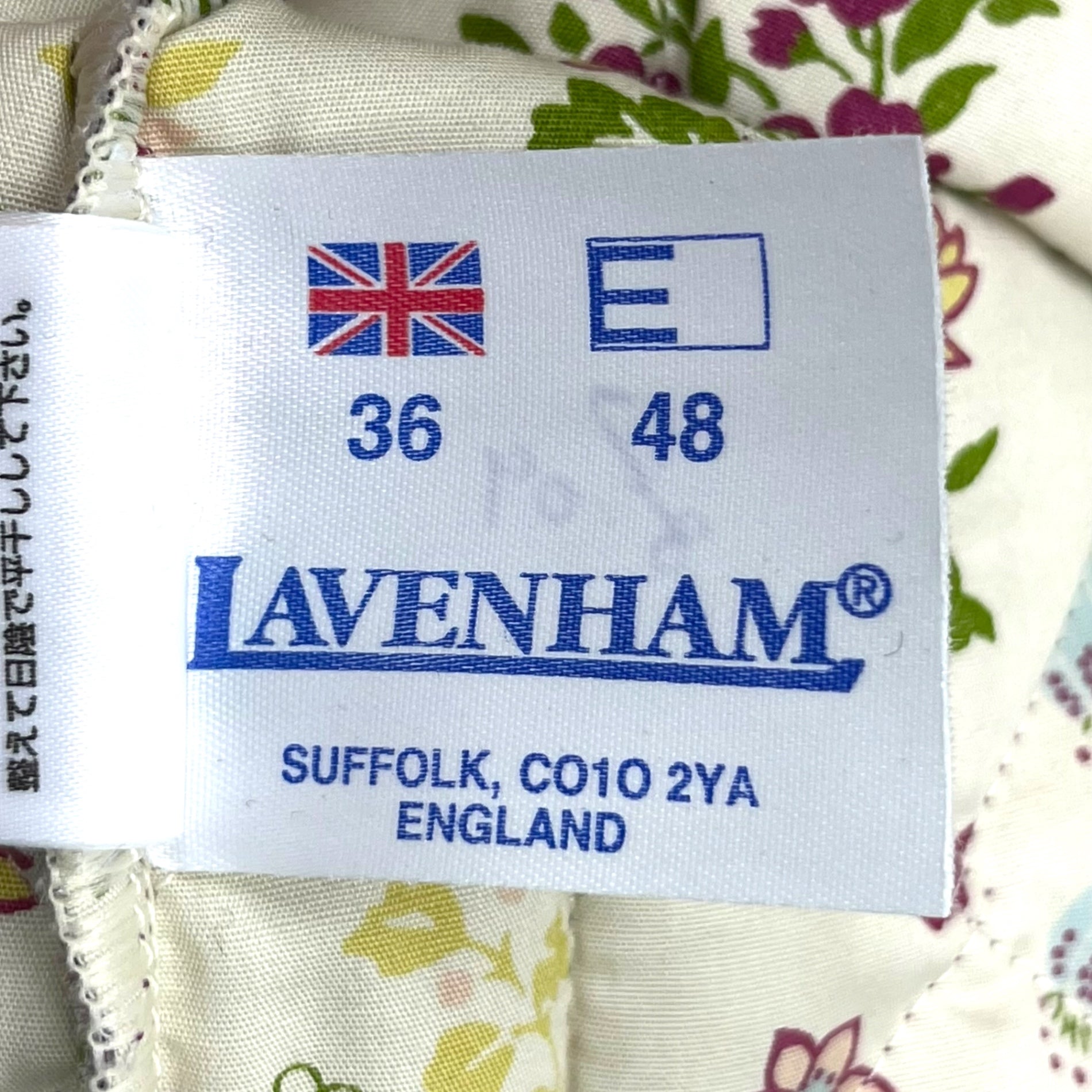 LAVENHAM(ラベンハム) 花柄 裏地 キルティング フーデット ジャケット 36(S程度) ボルドー