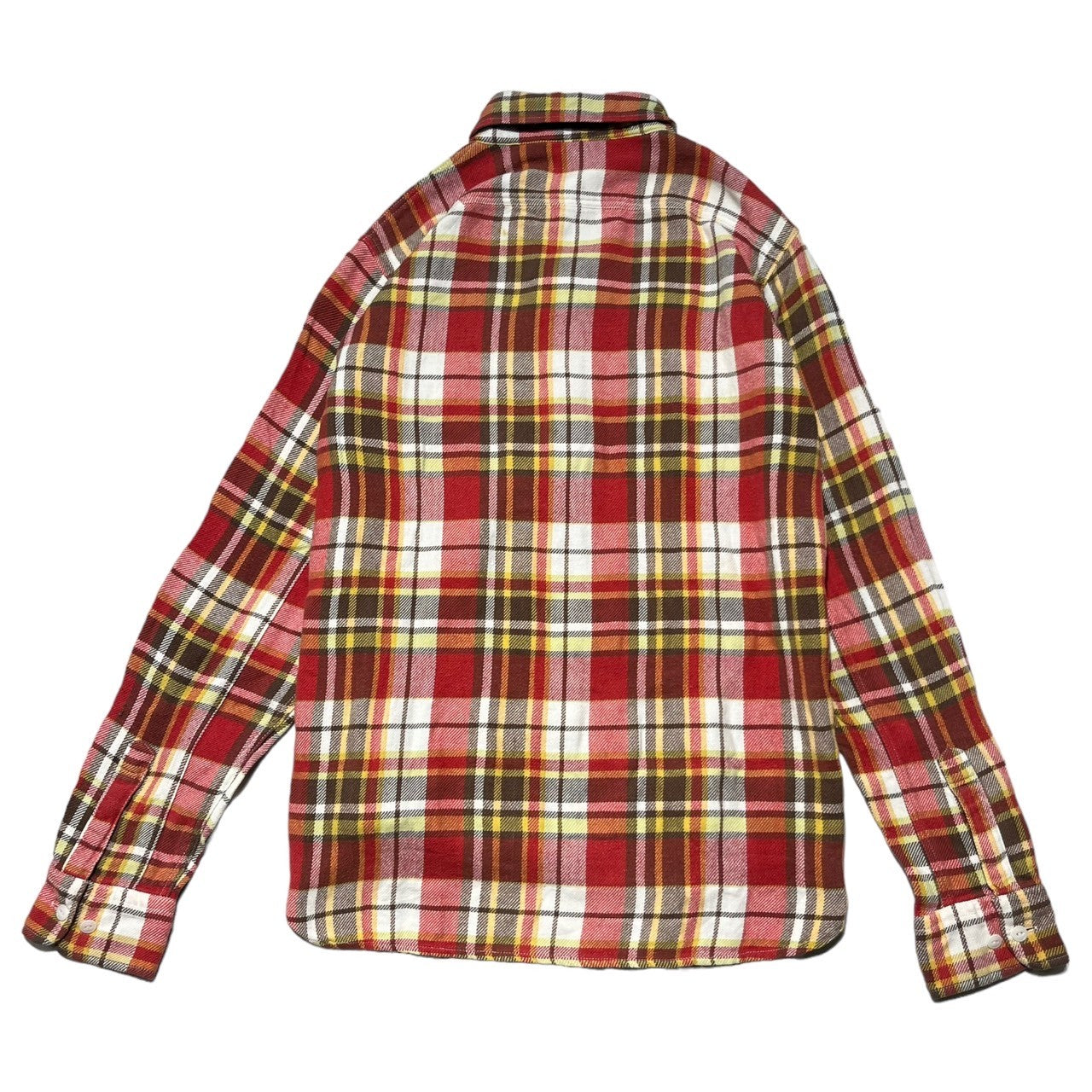 A BATHING APE(アベイシングエイプ) heavy cotton check shirt ヘヴィーコットン チェック シャツ M レッド