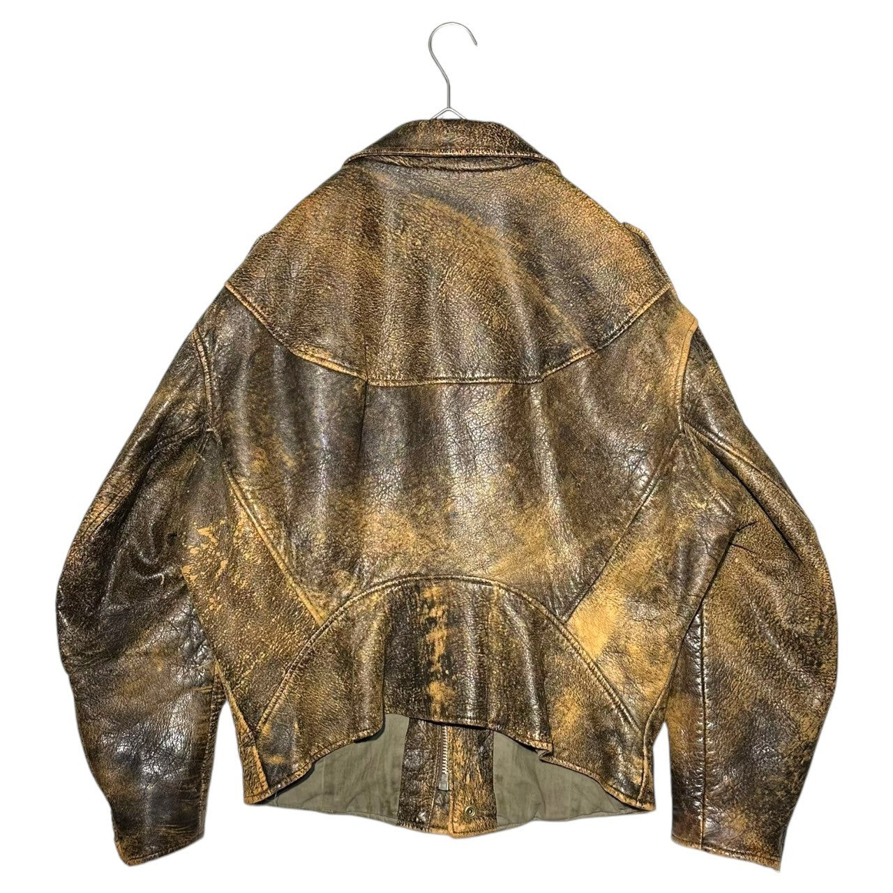 YOHJI YAMAMOTO(ヨウジヤマモト) 80's Inside brand logo lambskin single leather jacket short length 80年代 内側 ブランド ロゴ ラムスキン シングル レザー ジャケット 短丈 M ブラウン