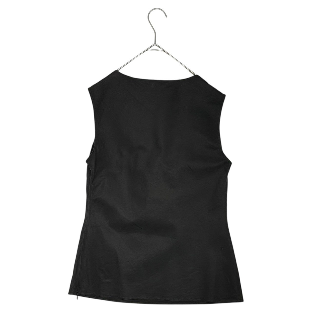 miu miu(ミュウミュウ) 90's Archive Side Zip Slit Cotton Sleeveless Blouse 90年代 アーカイブ サイド ジップ スリット コットン ノースリーブ ブラウス    44(XS程度) ブラック プラダジャパンタグ