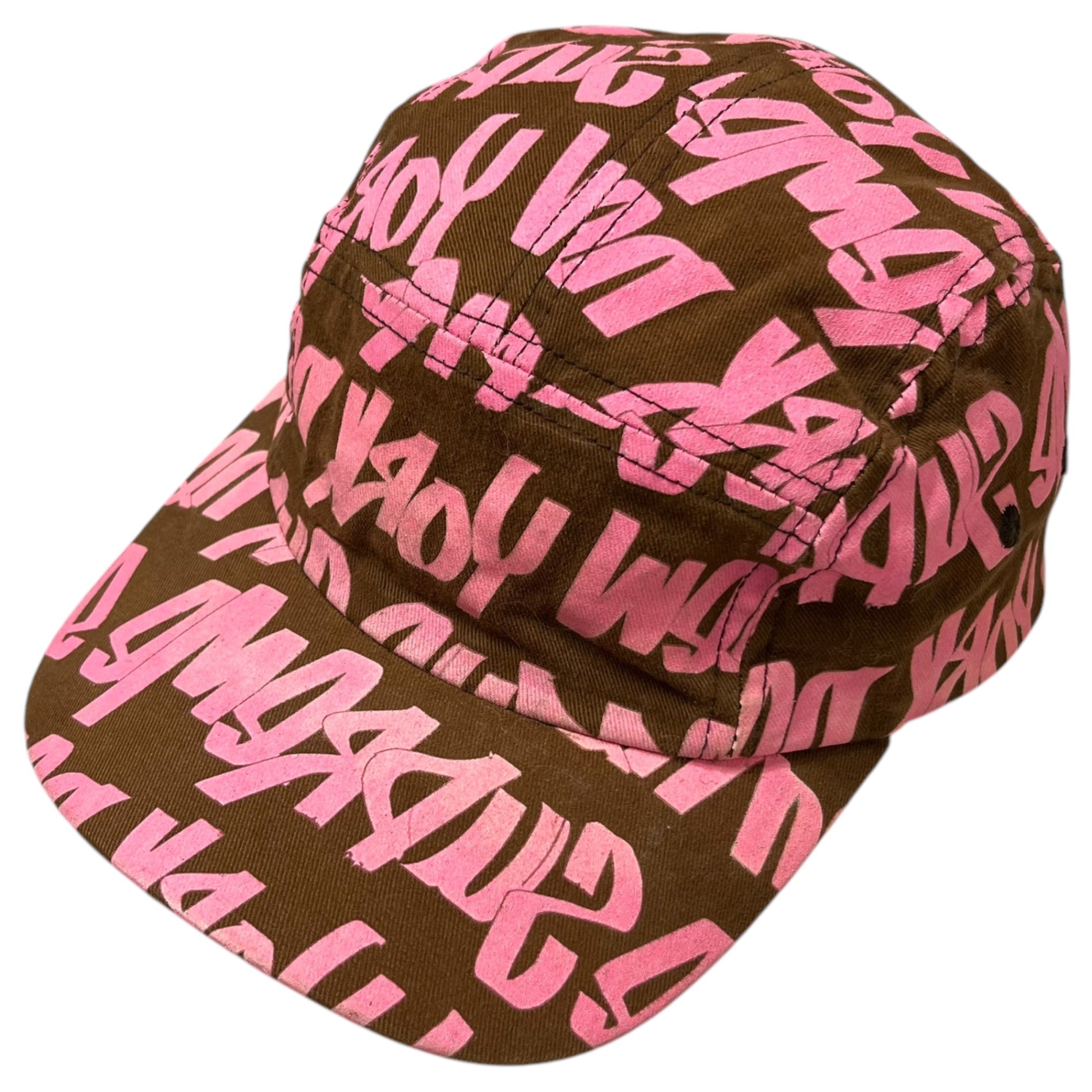 SUPREME(シュプリーム) 01SS Famous Brand Homage Graffiti Cycling Cap 著名ブランドオマージュ グラフィティ サイクリング キャップ ブラウン×ピンク 2001年販売品 稀少アイテム