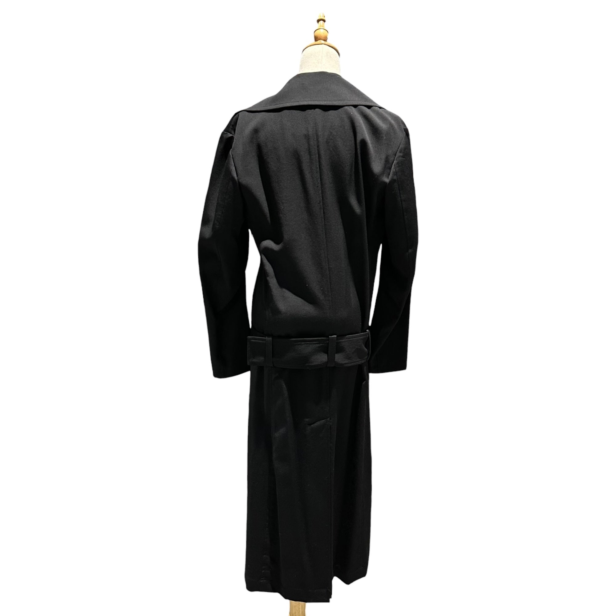 YOHJI YAMAMOTO(ヨウジヤマモト) 19AW Wool Gabardine Big-Collared Belted Coat ウール ギャバジン ビッグカラー ベルト コート FD-C01-100 2(M程度) ブラック