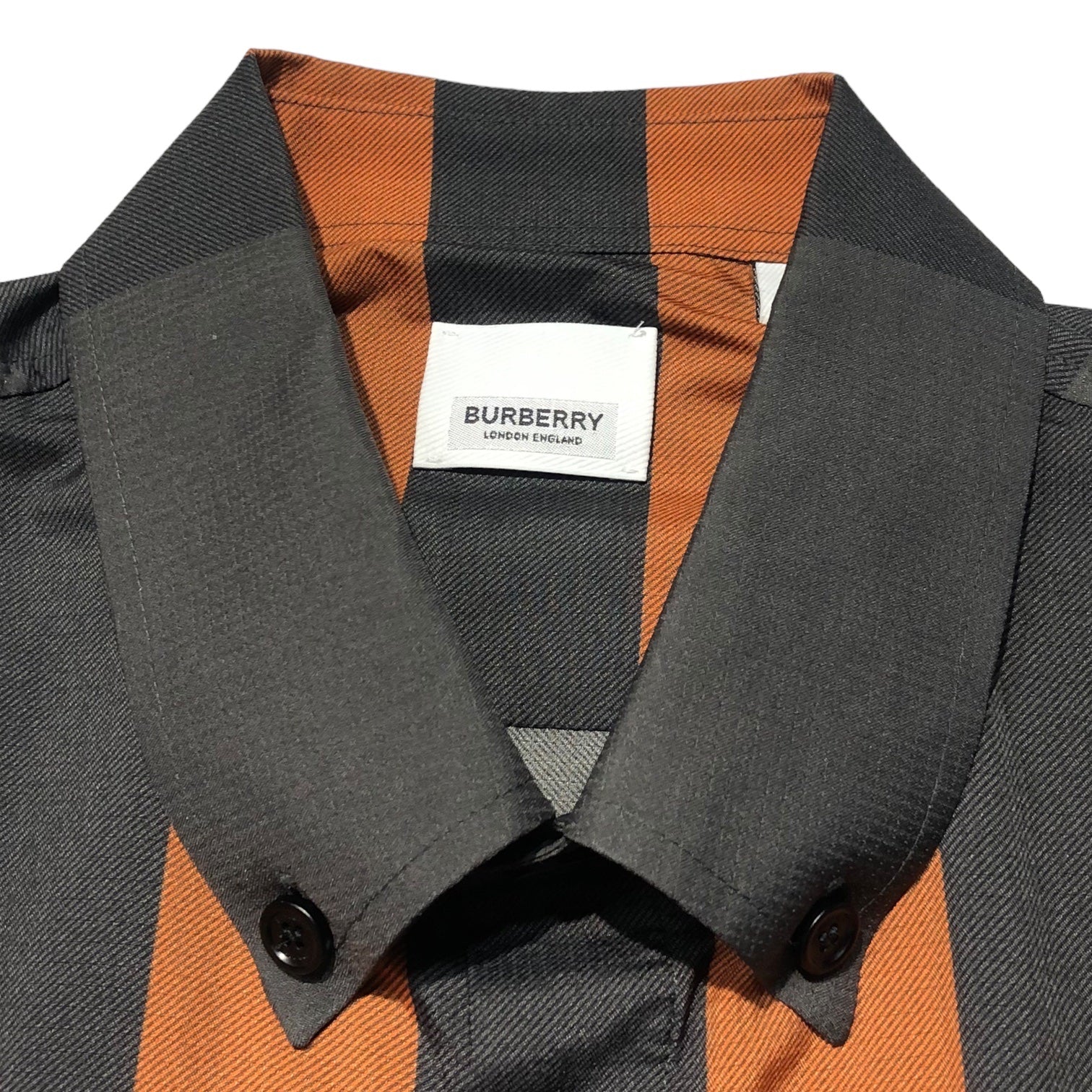BURBERRY(バーバリー) check-print short-sleeve shirt チェックプリント 半袖 シャツ 8041532/71E M グレー×オレンジ