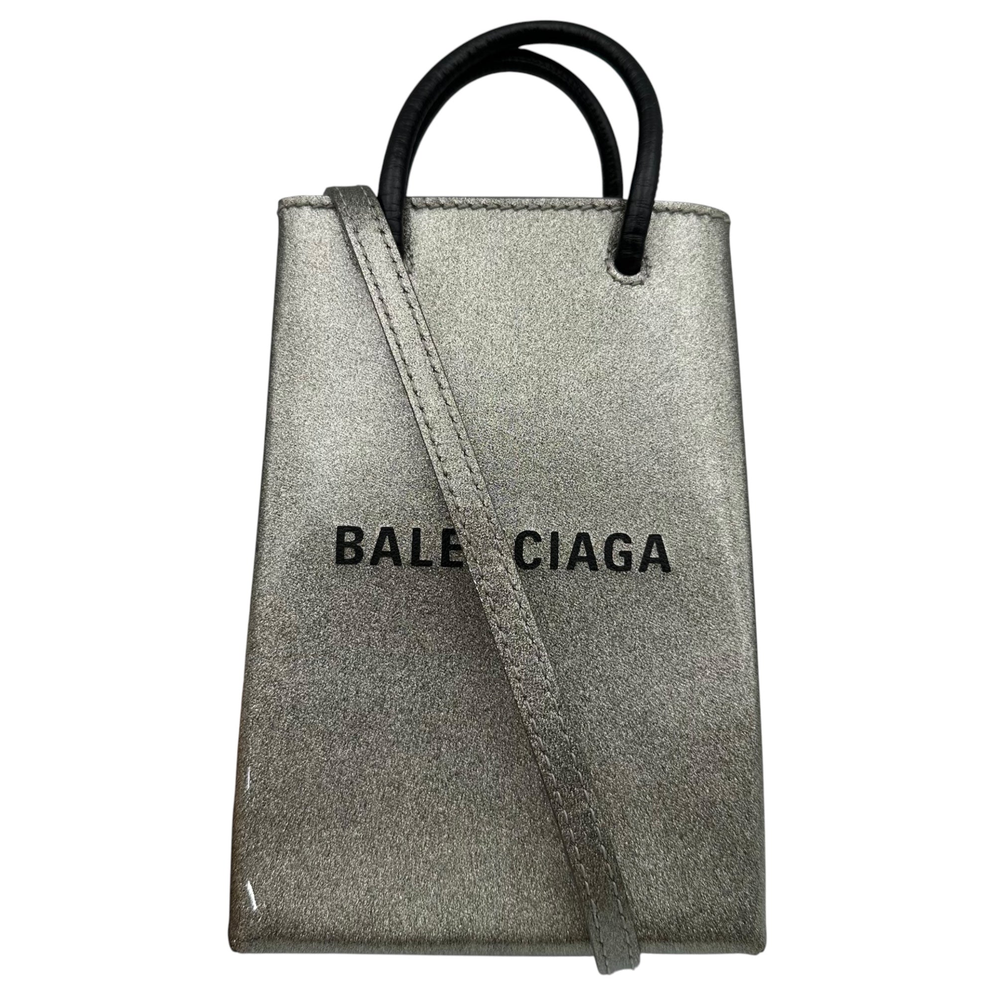 BALENCIAGA(バレンシアガ) Shopping North South フォンホルダー バッグ 535269 シルバー ショルダー