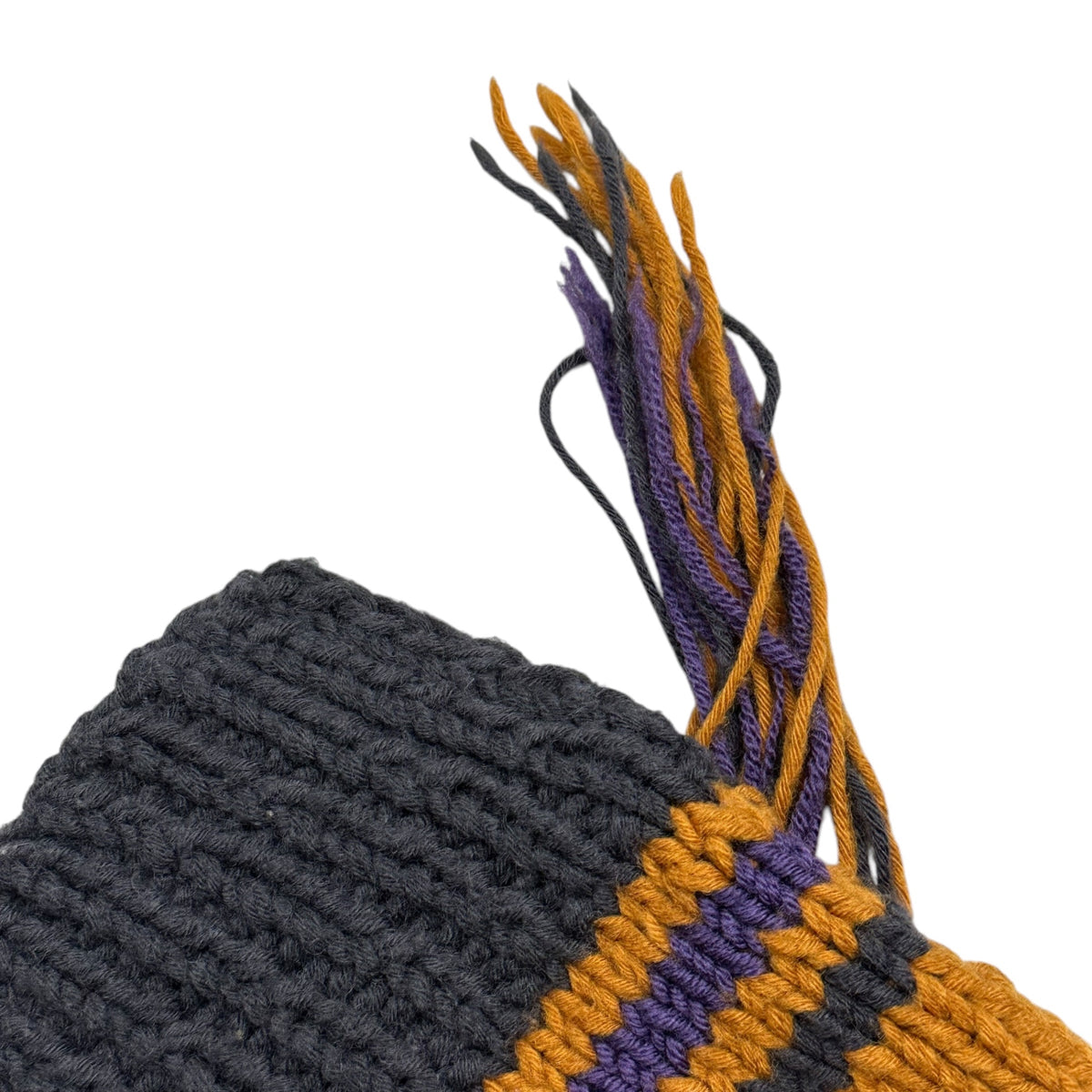 MAISON MARGIELA(メゾンマルジェラ) 2017AW "REPLICA" 1970's PROJECT-300% HAND-KNITTED レプリカ フリンジ ローゲージ ニット S30GP0208 S オレンジ×ネイビー 子供服を300％拡大したデザイン
