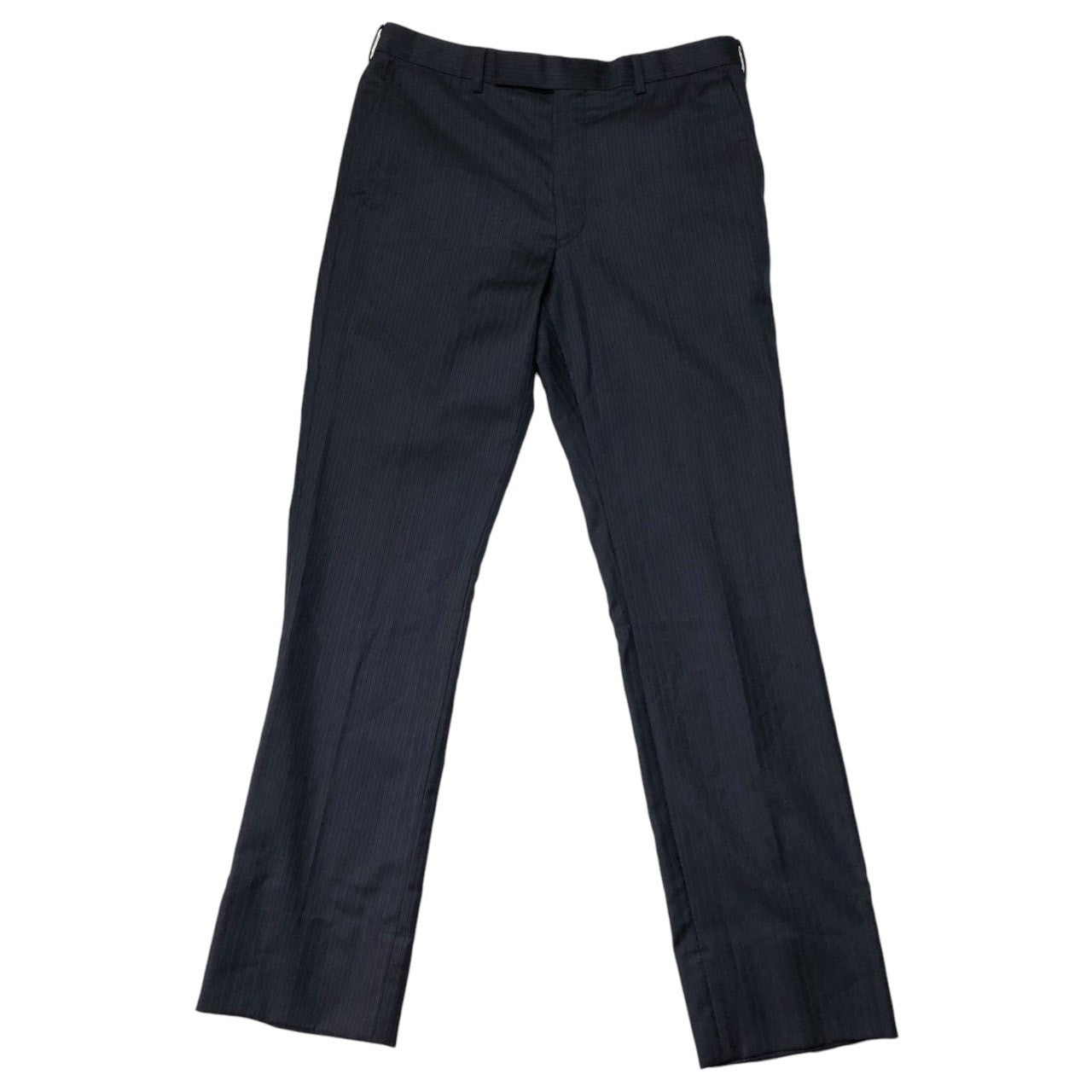 JOHN LAWRENCE SULLIVAN(ジョンローレンスサリバン) WOOL STRAIGHT TROUSERS ウール ストライプ トラウザー パンツ 2A021-0120-09 46(M程度) ネイビー スラックス