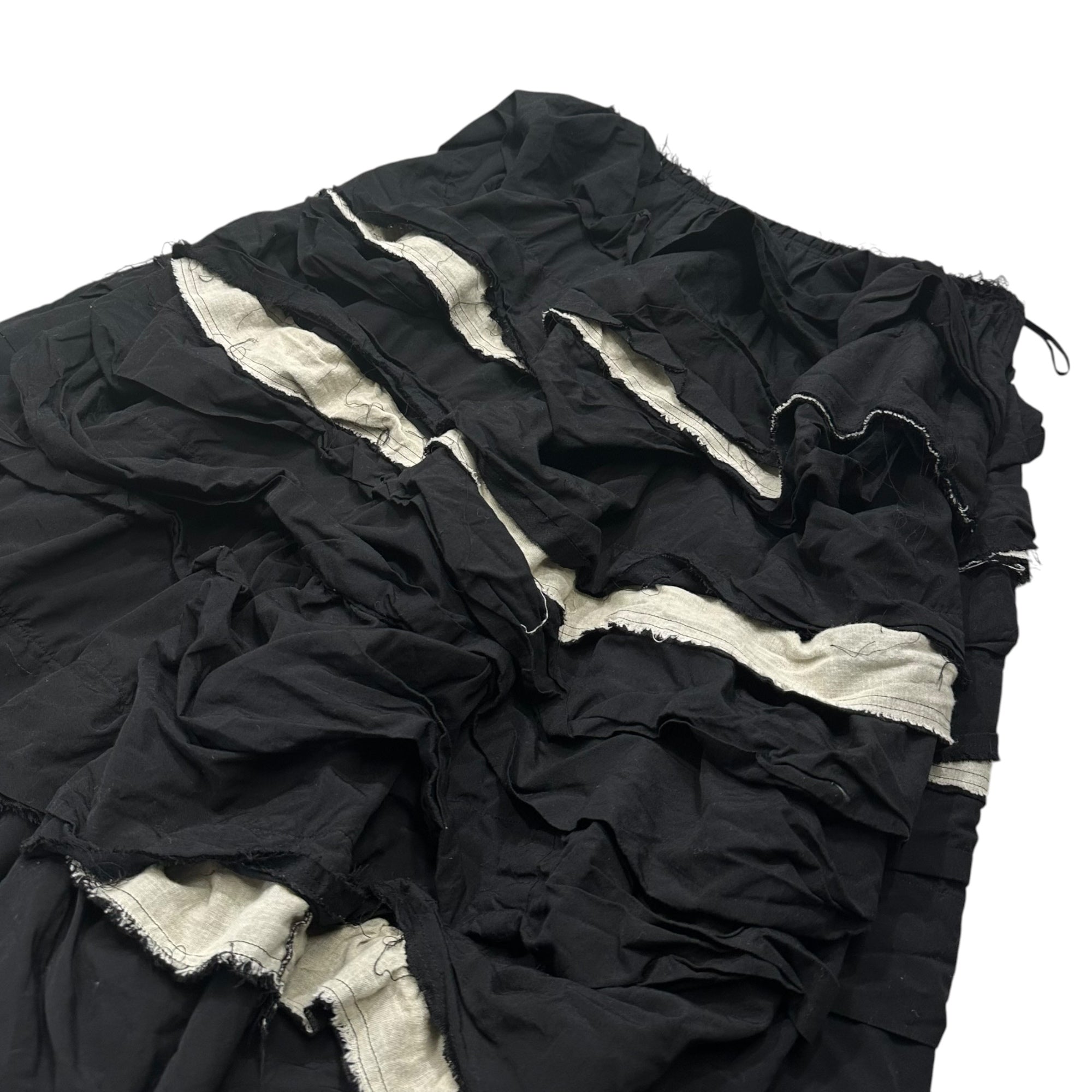 COMME des GARCONS COMME des GARCONS(コムデギャルソンコムデギャルソン) 2023SS Spiral Tiered Ruffled Skirt スパイラル ティアード フリル スカート RK-S014 M ブラック フレア カットオフ