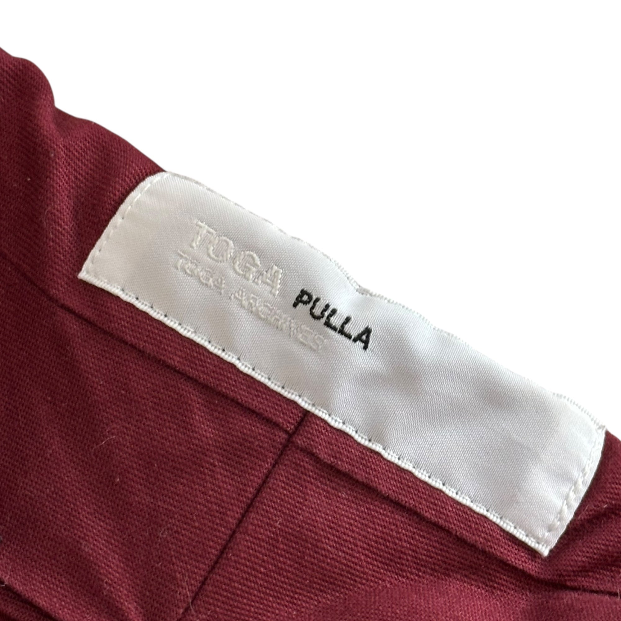 TOGA PULLA(トーガプルラ) 19SS Belted Chambray Wool Pants ベルテッド シャンブレー ウール パンツ TP91-FF231 34(XS程度) レッド