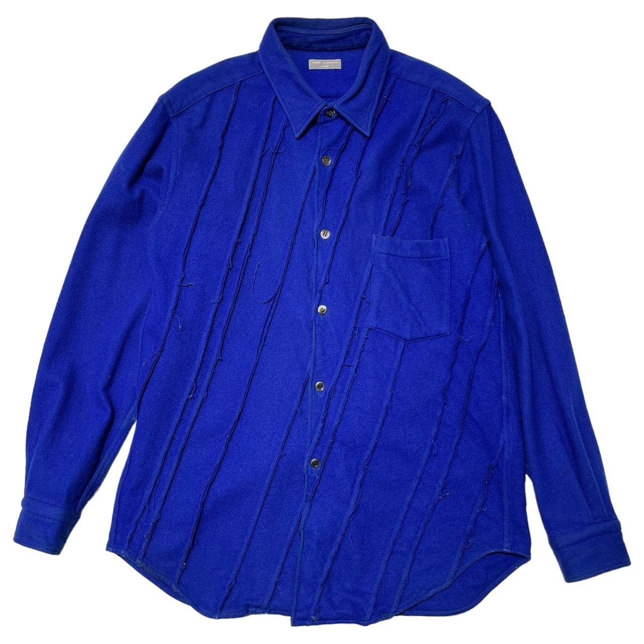 COMME des GARCONS HOMME(コムデギャルソンオム) 00AW cut-off pleated shirt jacket カットオフ  バイアス プリーツ シャツ ジャケット HB-070020 表記なし(FREE) ブルー AD2000 田中オム 00’s