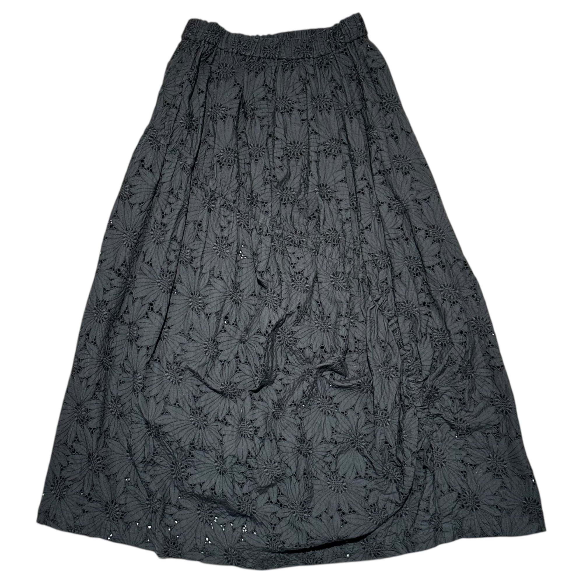 COMME des GARCONS(コムデギャルソン) Cutwork Lace Easy Skirt カットワーク レース イージー スカート ブラック 品質表示タグ切取