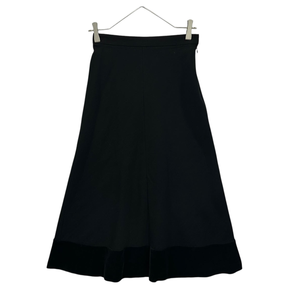 tricot COMME des GARCONS(トリココムデギャルソン) 2000AW Wool-blend nylon skirt with velour hem 裾ベロア ナイロン混 ウール スカート TS-04061S S ブラック AD2000 00s アーカイブ