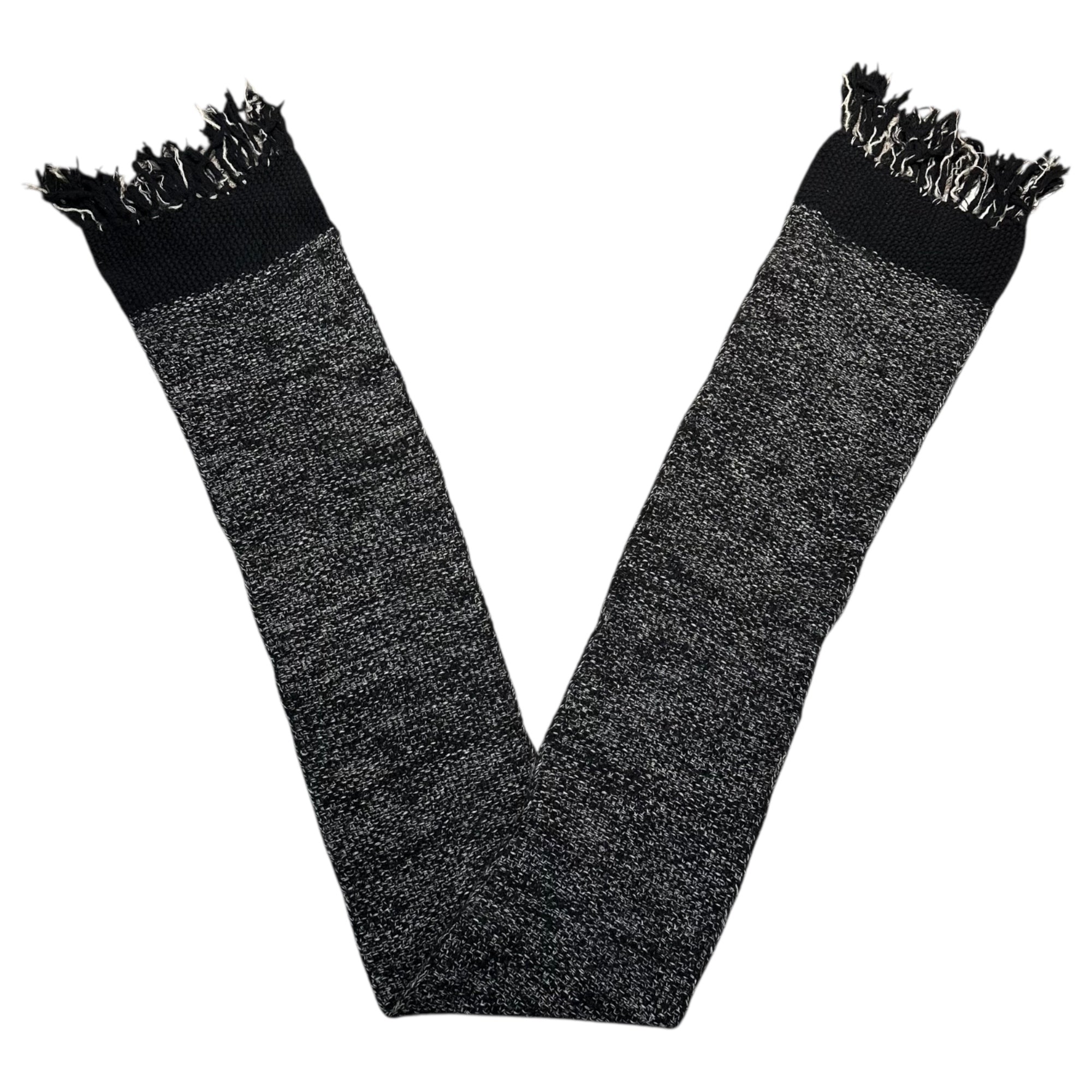 ROBERTO COLLINA(ロベルトコリーナ) Low-gauge knit scarf ローゲージ ニット マフラー ブラック×ホワイト