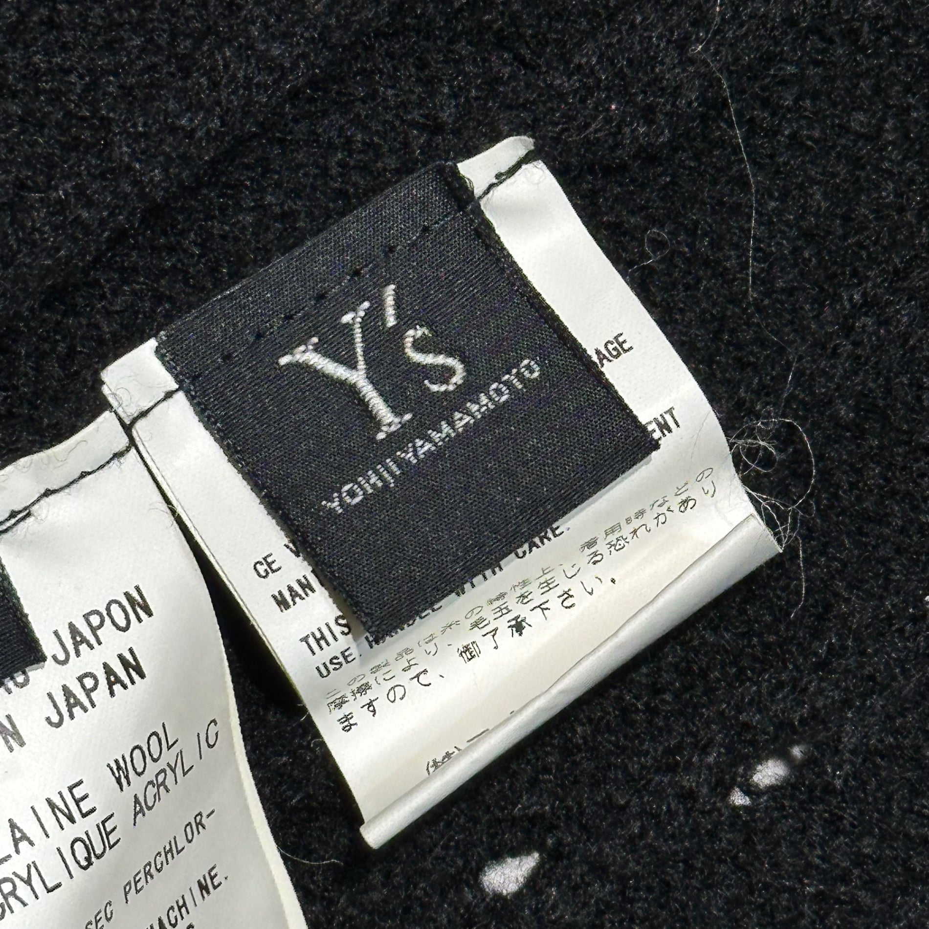 Y's(ワイズ)  Knit cape wrap cardigan ニット ケープ 巻き カーディガン マフラー YU-K31-270 3(L程度) ブラック×グリーン