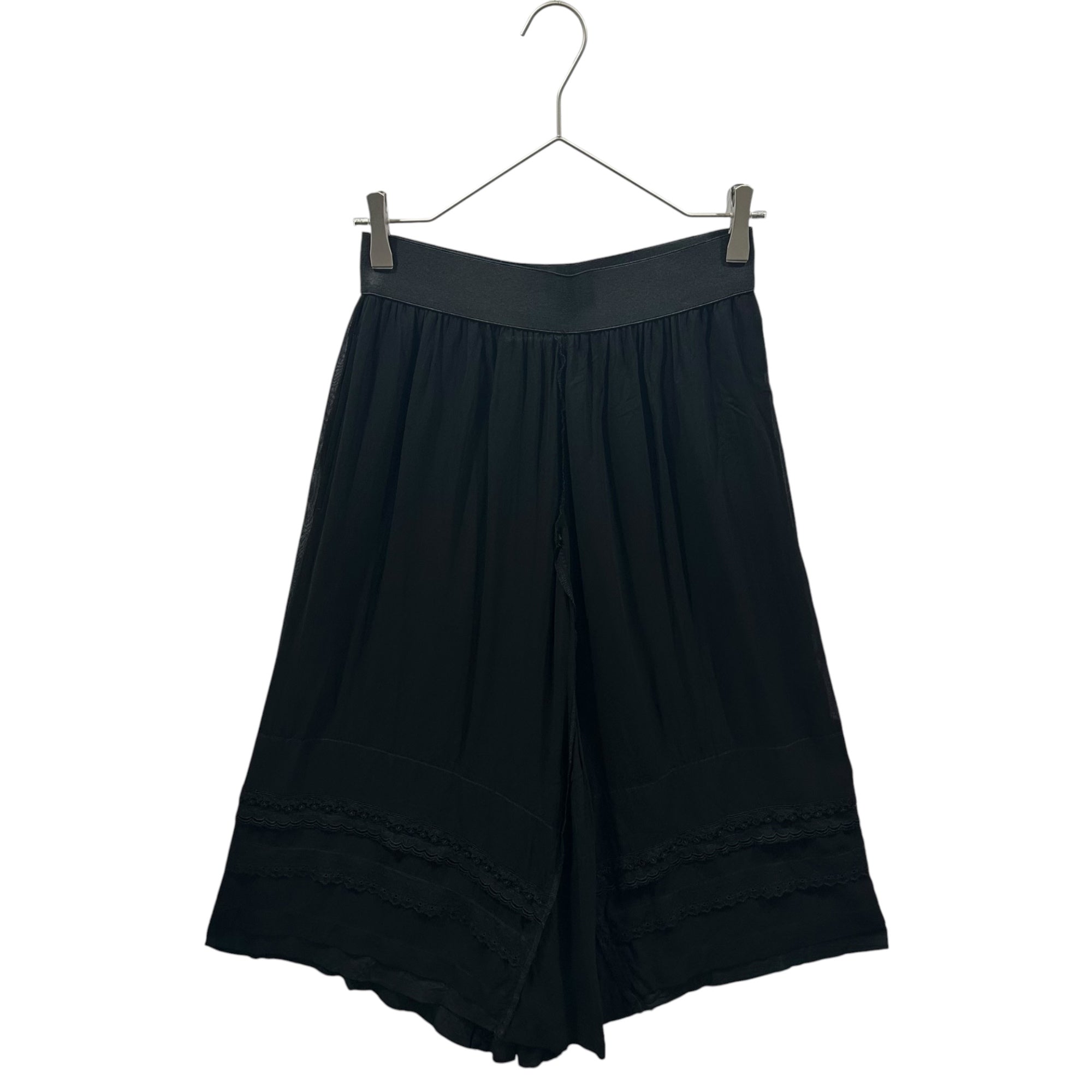 COMME des GARCONS(コムデギャルソン) 2005SS Hem-Decorated Cupro Sheer Skirt 裾 装飾 キュプラ シアー スカート GO-S083 S ブラック 製品染め SAMPLE品
