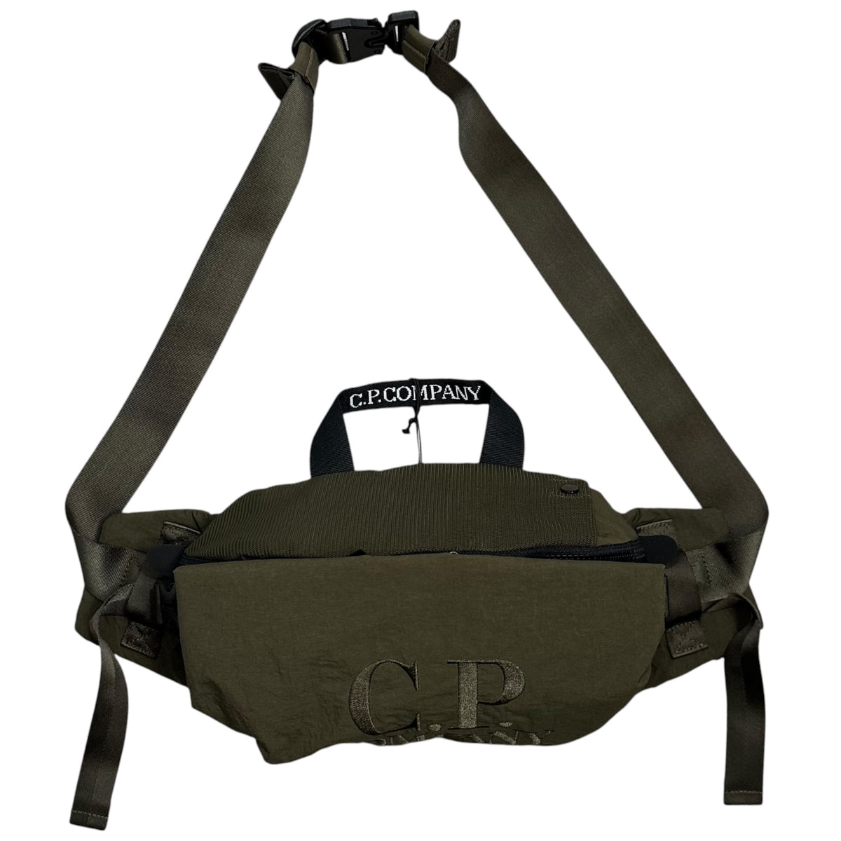 C.P.COMPANY(シーピーカンパニー) 2025SS  Plain Paper Touch Waistbag プレーン ペーパー タッチ ウエスト バッグ 18CMAC298A モスグリーン ボディ 斜め掛け ポーチ
