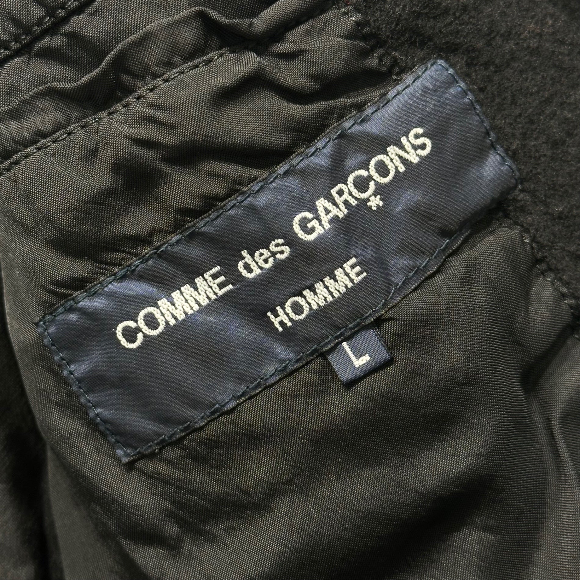 COMME des GARCONS HOMME(コムデギャルソンオム) 08AW Wool Felted Line Piping Tailored Jacket ウール縮絨 ラインパイピング テーラード ジャケット HB-J062 L ブラック AD2008