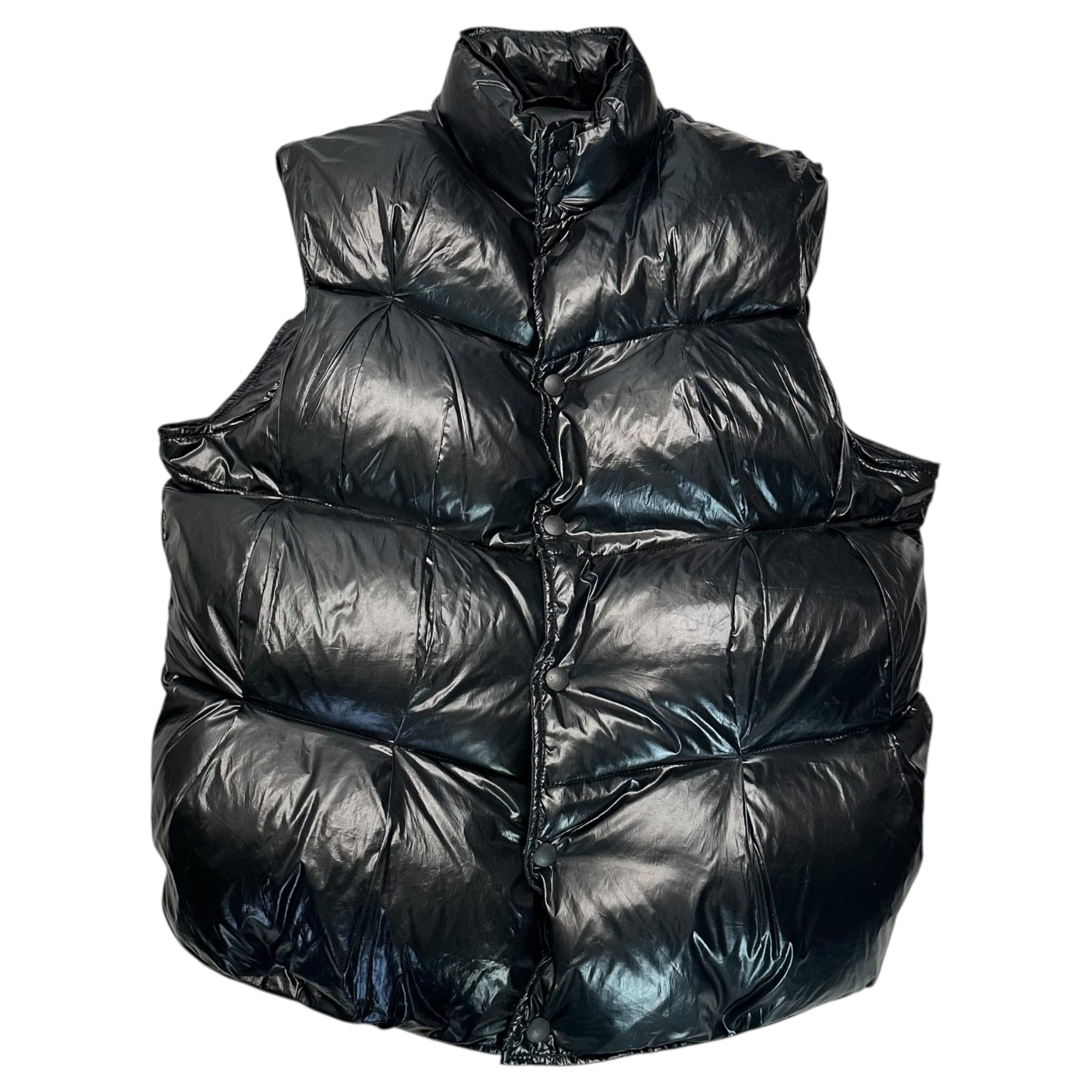Maison Martin Margiela(メゾン マルタンマルジェラ) 08AW Archive Shiny Down Vest アーカイブ シャイニー ダウン ベスト 30 AM087 46(S) ブラック ここのえタグ 本人期 00's
