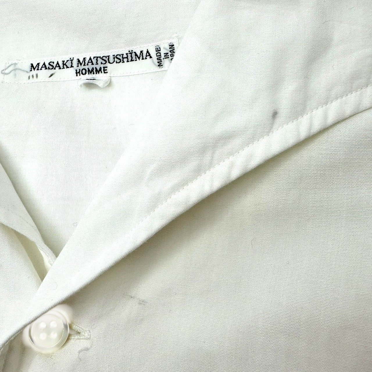 MASAKI MATSUSHIMA HOMME(マサキマツシマオム) 00's Cotton Italian collar cuff shirt コットン イタリアン カラー カフス シャツ HRC-02120 3(L程度) ホワイト 長袖