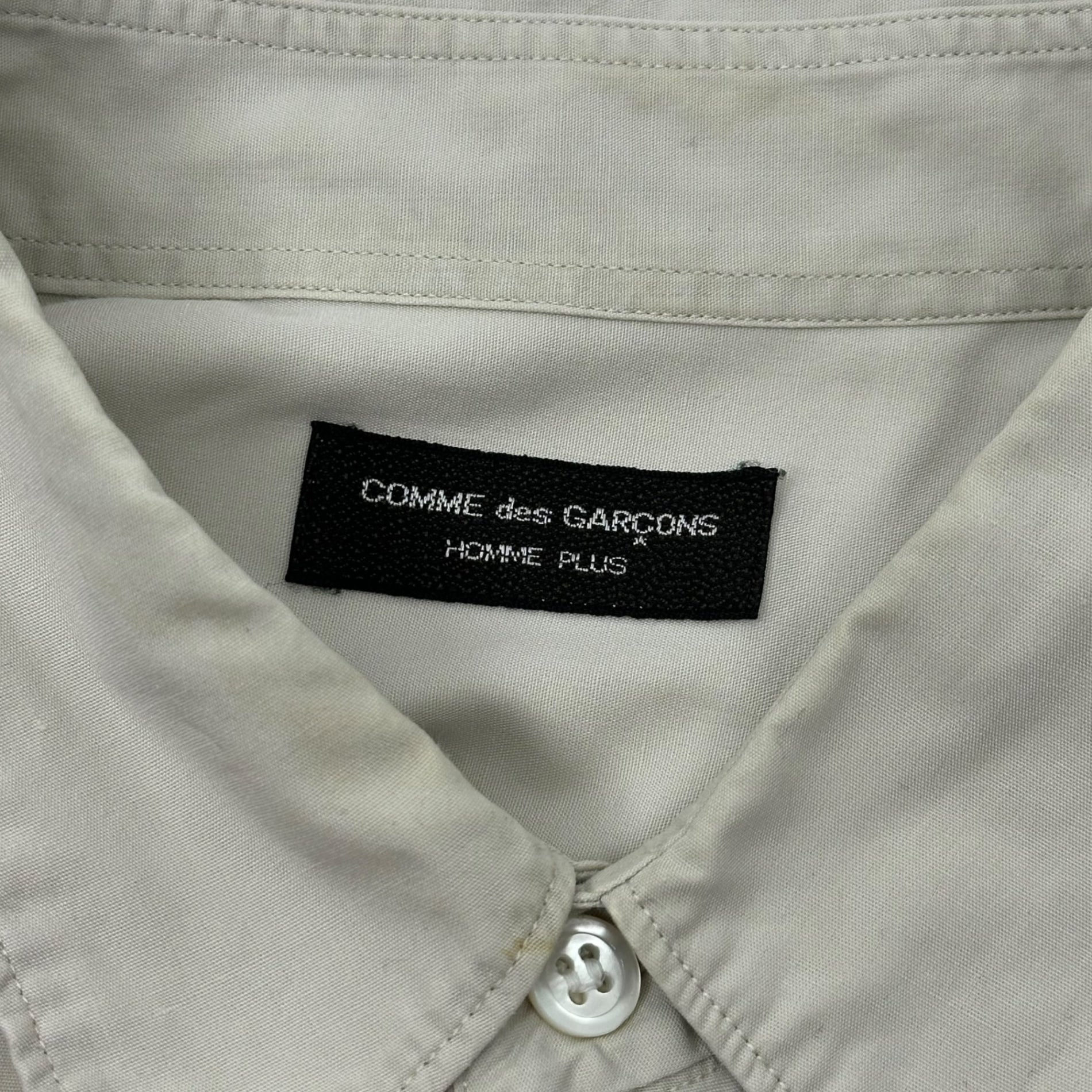 COMME des GARCONS HOMME PLUS(コムデギャルソンオムプリュス) 80's Wide Silhouette Cotton Long Sleeve Shirt 80年代 ワイドシルエット コットン 長袖 シャツ FREE アイボリー 表記消え 川久保玲 本人期