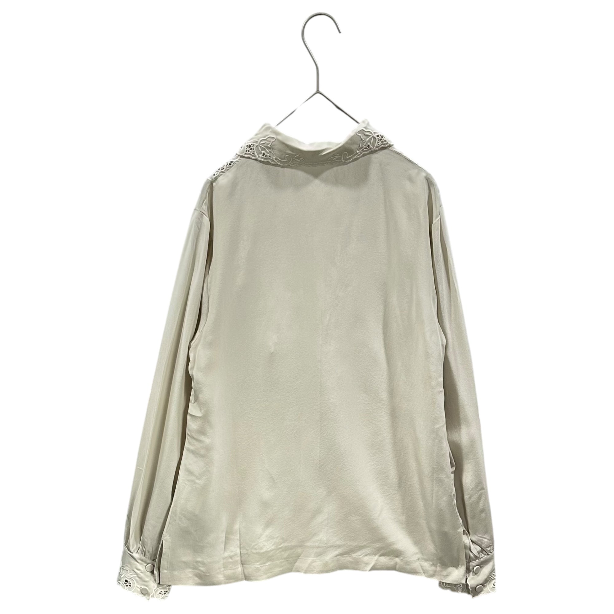 COMME des GARCONS(コムデギャルソン) 1980's Aoyama Exclusive All-Silk Floral Cutwork Blouse 青山限定 オールシルク フラワー カットワーク ブラウス KB-91006 S グレージュ AD表記無 80s アーカイブ 稀少