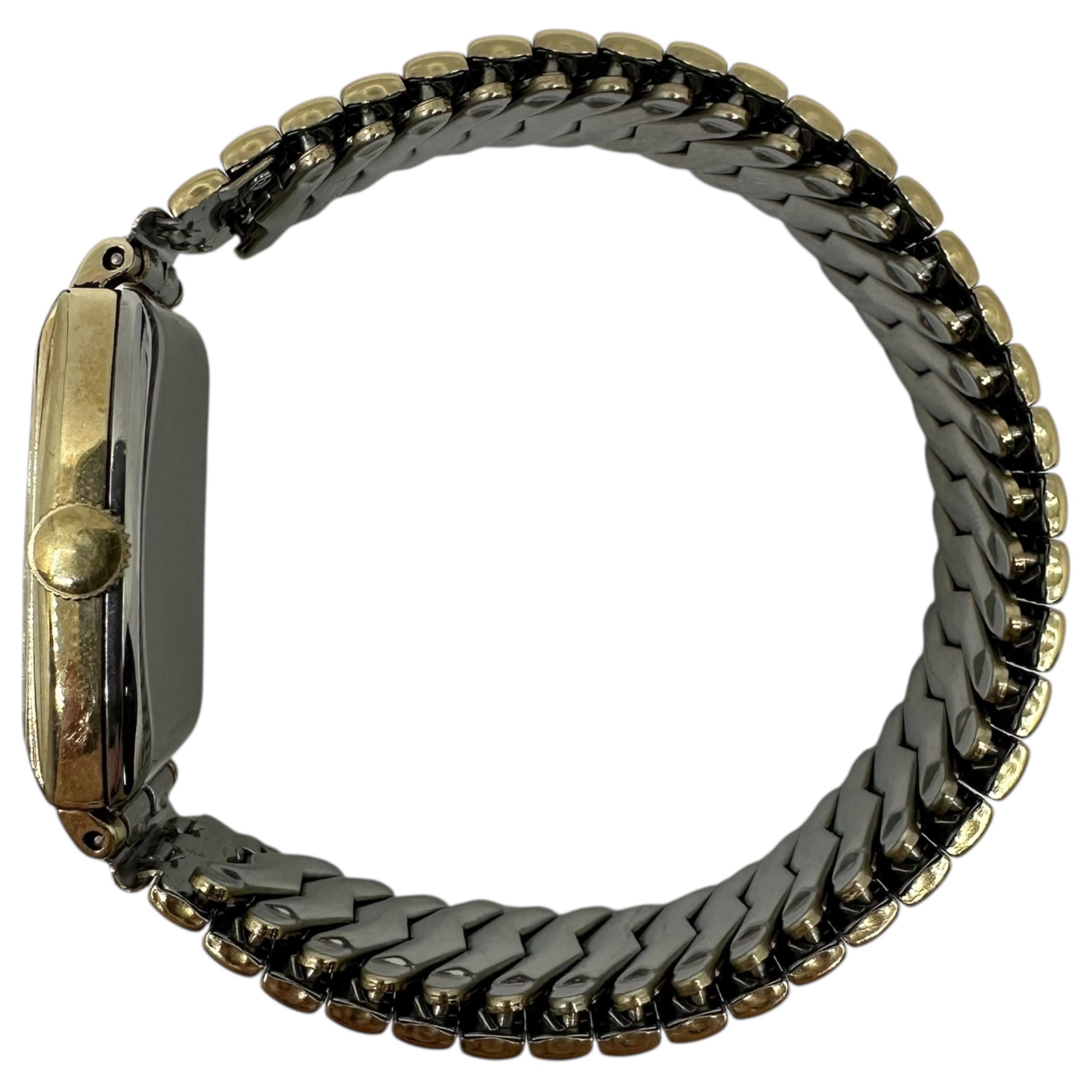 GRUEN(グリュエン) 50's 7 Jewel Rectangular Hand-wound Wrist Watch レクタンギュラー 手巻き 腕時計 ゴールド×シルバー 推定50年代