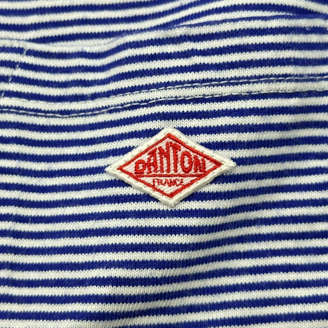 DANTON(ダントン) Crew Neck Striped Pocket T-Shirt クルーネック ボーダー ポケット Tシャツ 17S-HS-001 36(S程度) ブルー×ホワイト