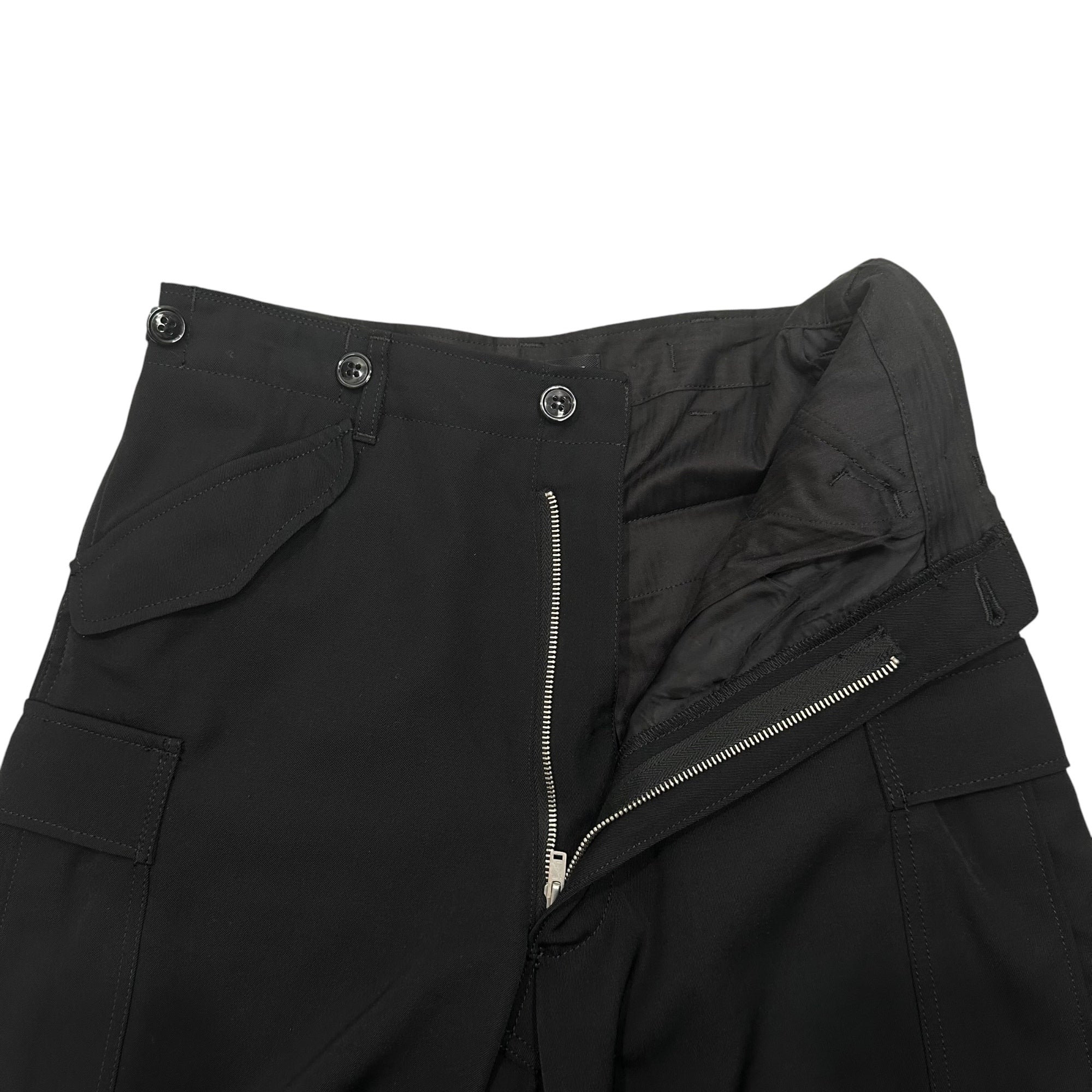 JUNYA WATANABE(ジュンヤワタナベ) 25SS Side-Adjustable Wool Cargo Pants サイド アジャスター ウール カーゴ パンツ JO-P019 S ブラック AD2024