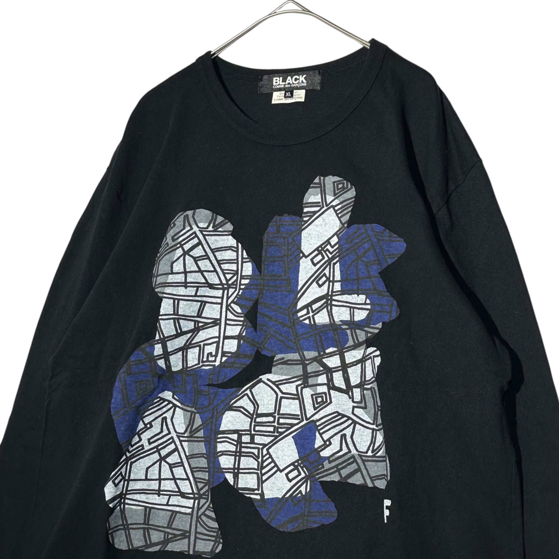 BLACK COMME des GARCONS(ブラックコムデギャルソン) 18AW BLACK Graphic Logo L/S Tee ブラック グラフィック ロゴ 長袖 Tシャツ 1B-T004 XL ブラック AD2018