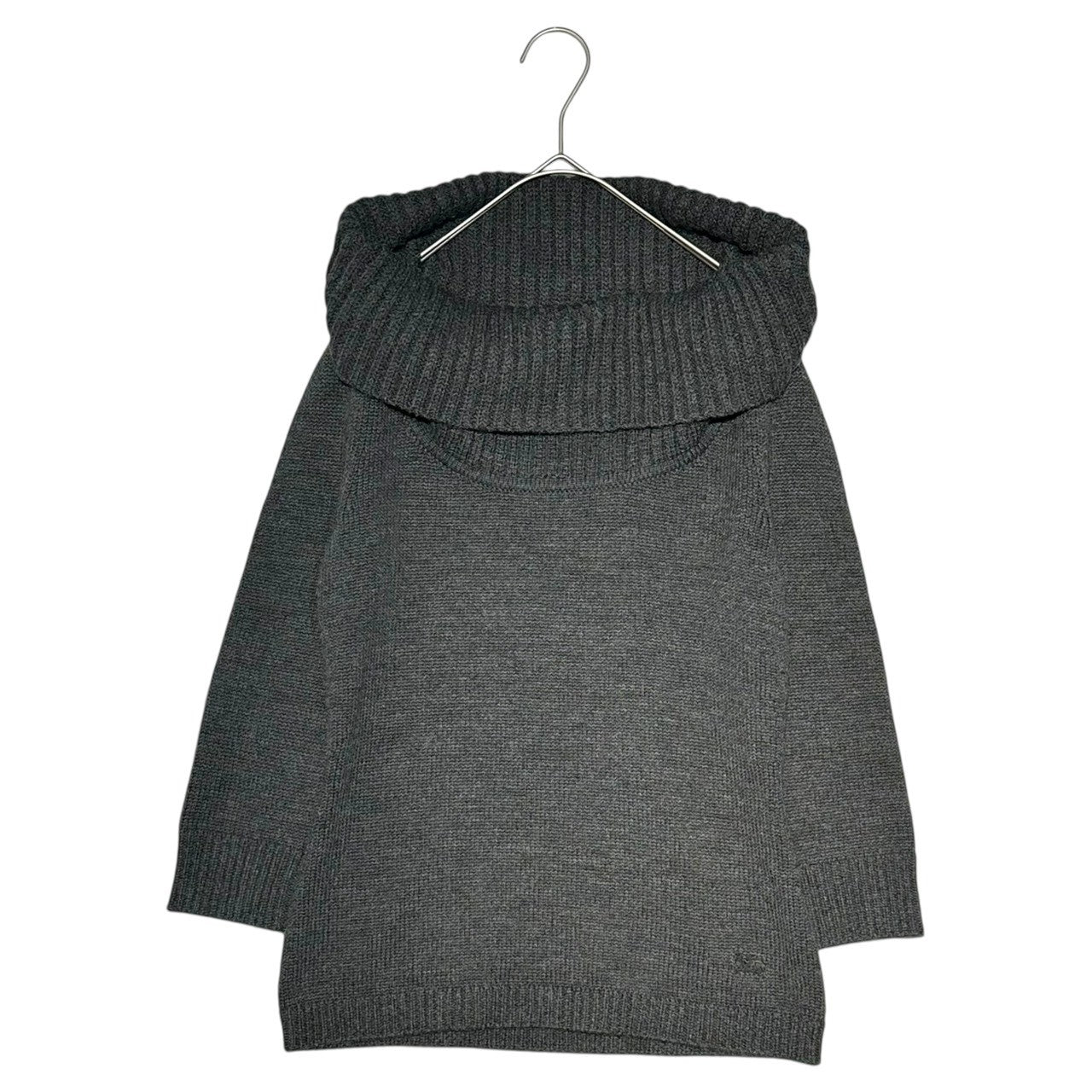 BURBERRY BLUE LABEL(バーバリーブルーレーベル) Long Sleeve Off-Turtleneck Knit 長袖 オフタートルネック ニット FBF06-631-08 38(M程度) グレー