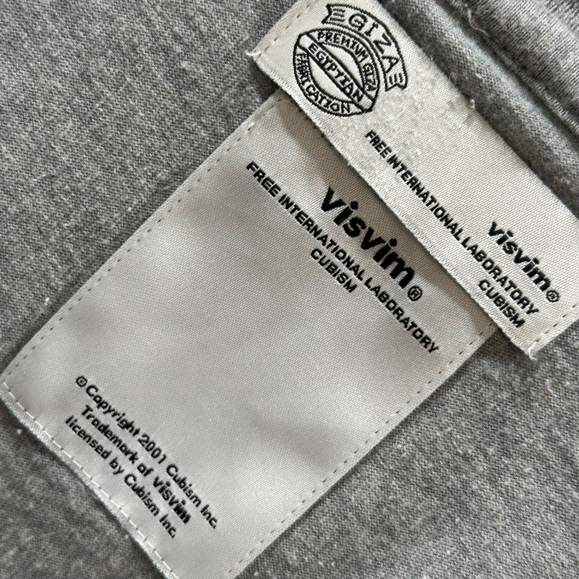 VISVIM(ビズビム/ヴィズヴィム) Eyelet Embroidered S/S Tee アイレット 半袖 Tシャツ L グレー×イエロー