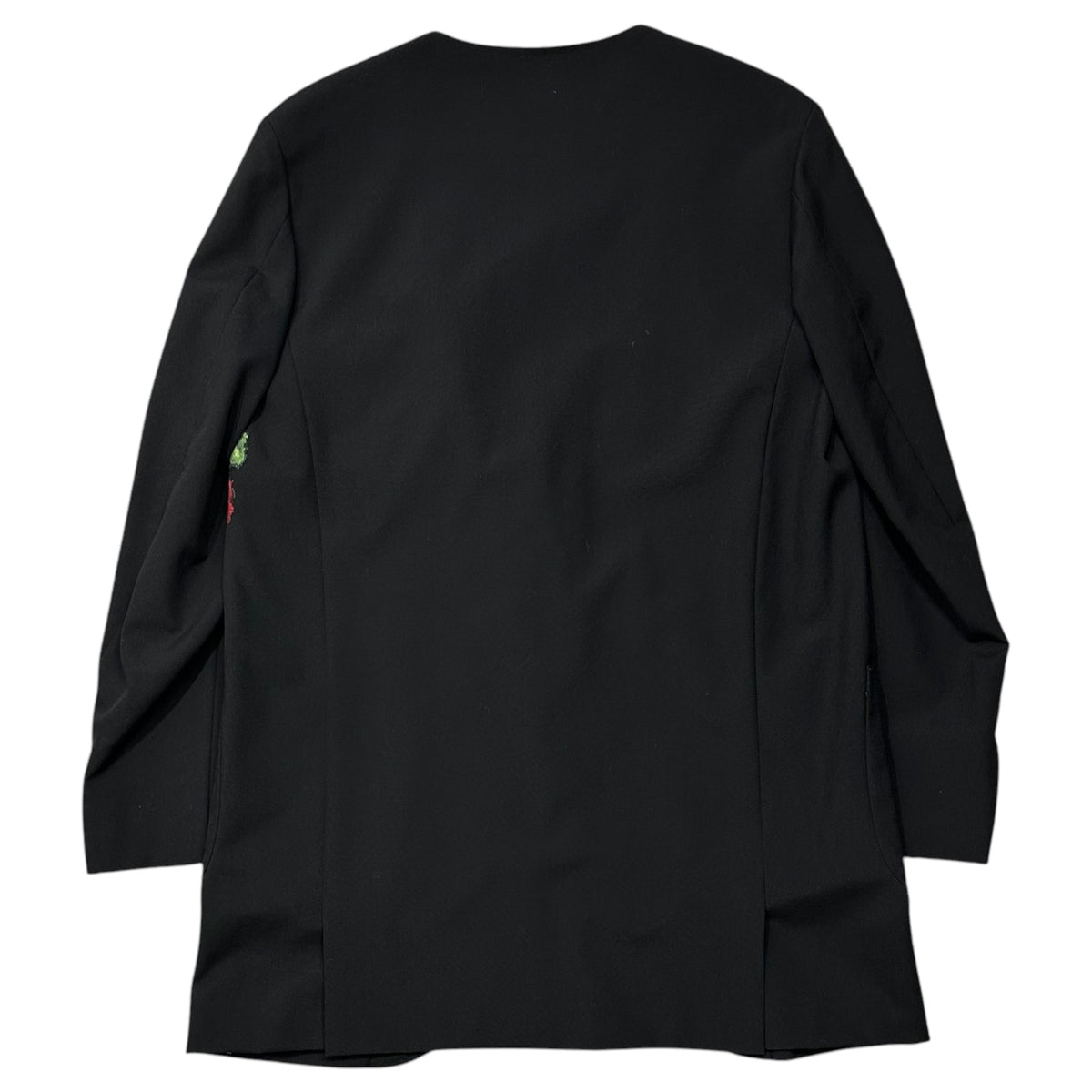 COMME des GARCONS HOMME PLUS(コムデギャルソンオムプリュス) 2012AW ”Neither Man Nor Woman” Rose Print Collarless Jacket 薔薇 プリント ノーカラー ジャケット PJ-J084 M ブラック AD2012 男でも女でもない