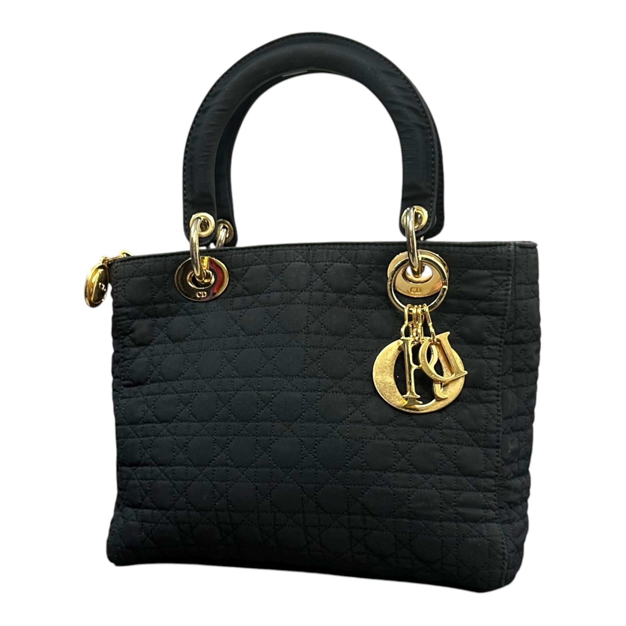 Christian Dior(クリスチャンディオール) Lady Dior Cannage Handbag レディディオール カナージュ ハンド バッグ ブラック キルティング