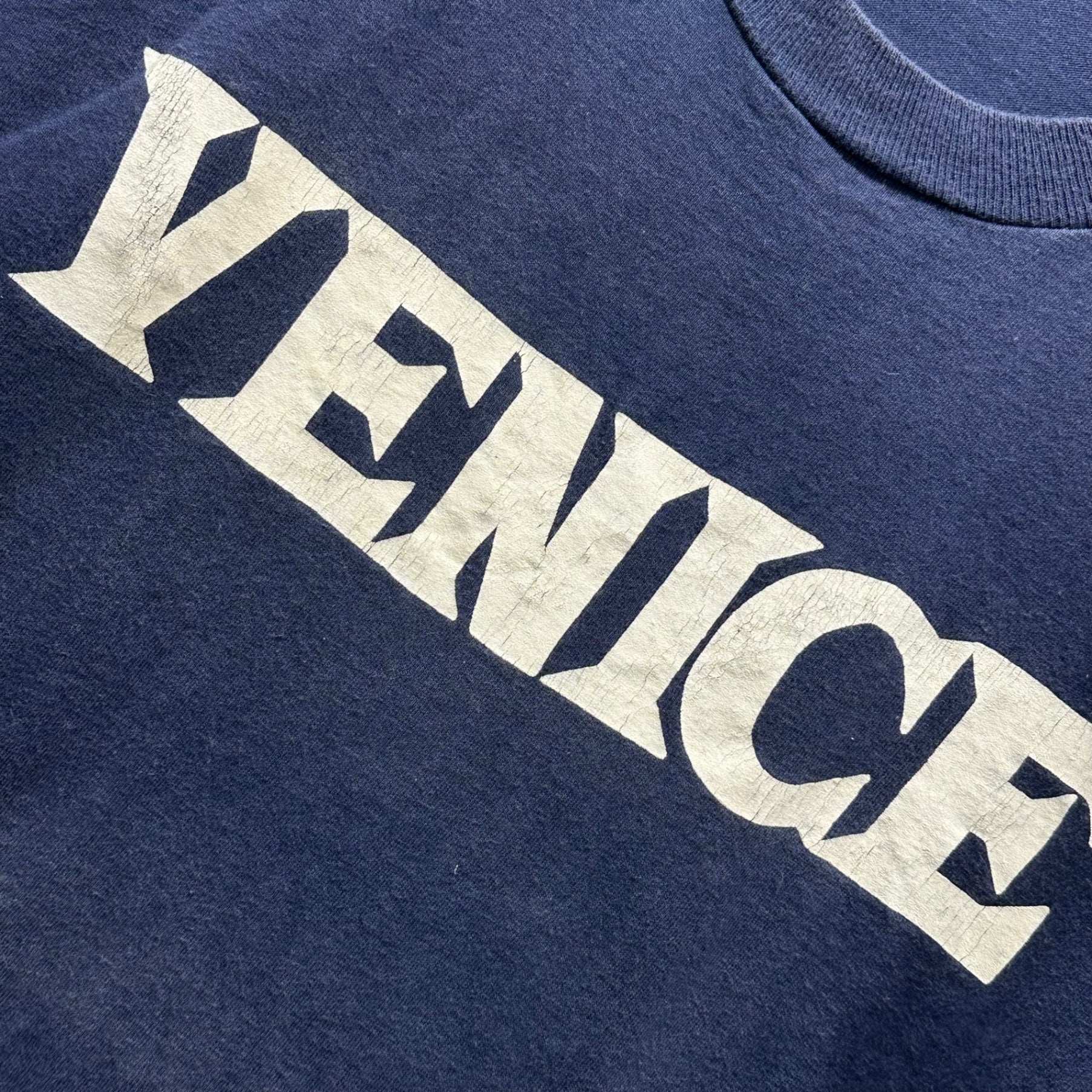 VINTAGE(ヴィンテージ) 90's VENICE Print L/S T-SHIRT 90年代 プリント 長袖 Tシャツ ロンT ネイビー